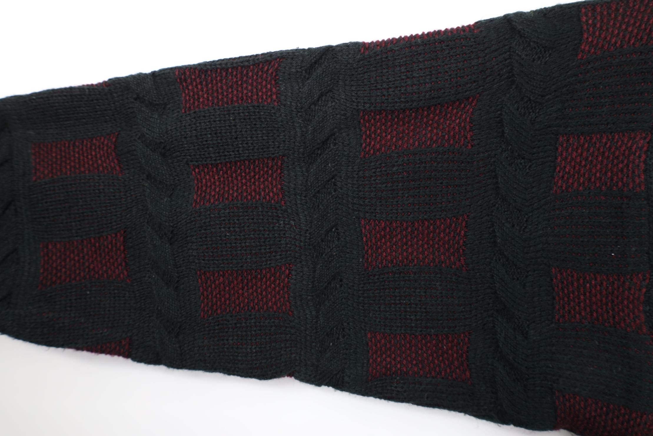 Vintage Vintage 90s Streetwear Checkered Ribbed Cable Knit Sweater Size L / US 10 / IT 46 - 4 Thumbnail