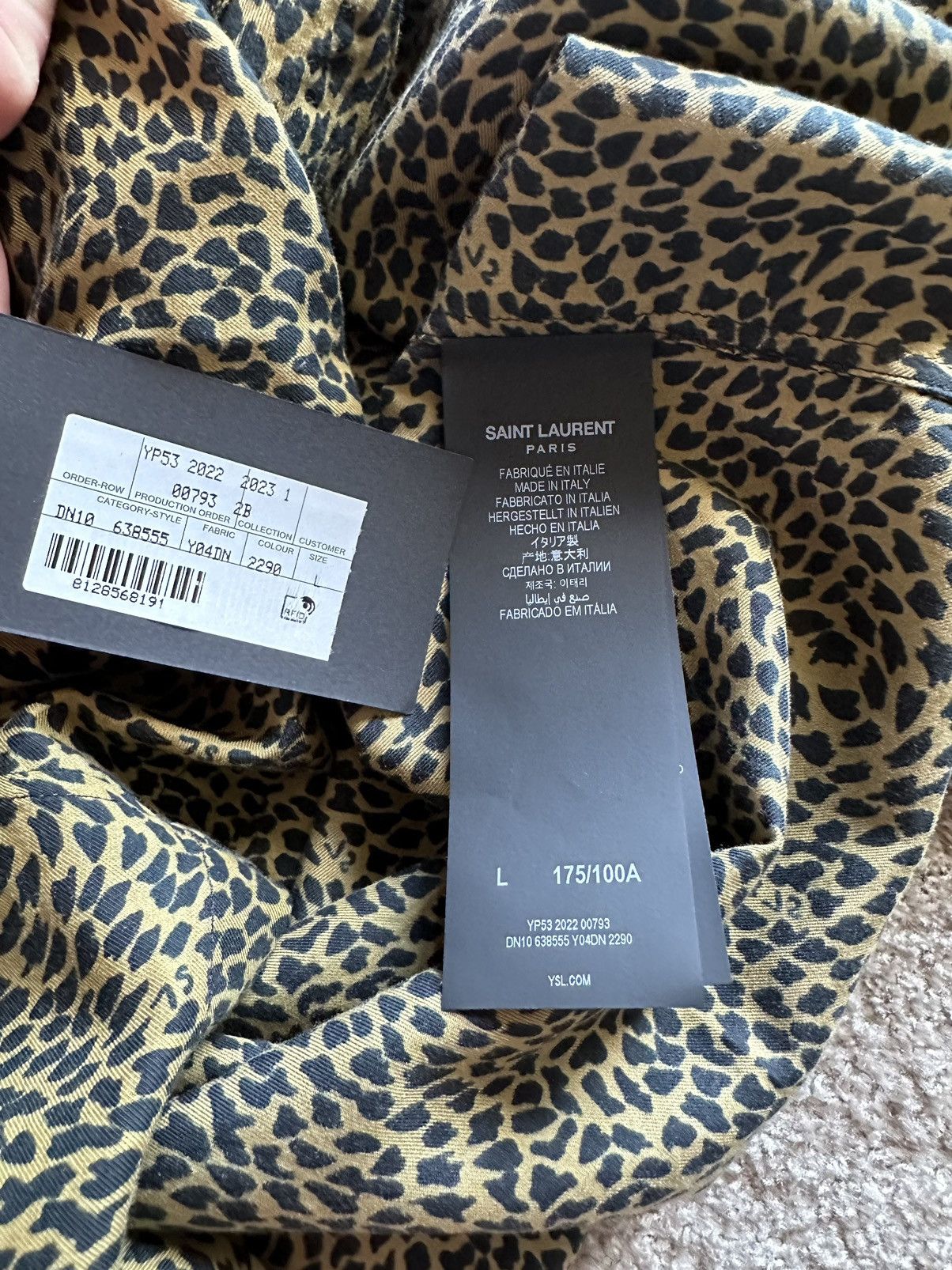 Saint Laurent Paris $1k 🤑 SS23 Saint Laurent logo leopard print shirt camp Size US L / EU 52-54 / 3 - 16 Thumbnail