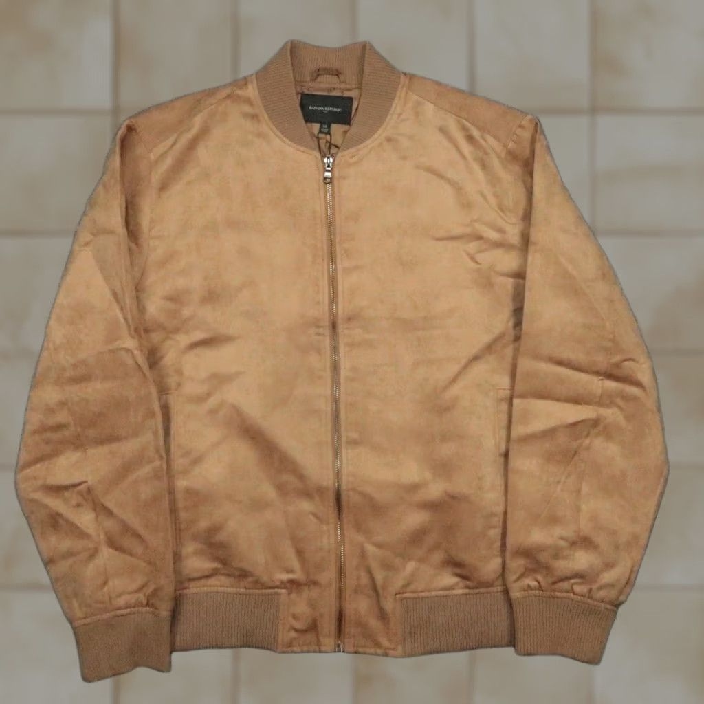 Banana Republic VINTAGE Banana Republic Jacket Mens XL Brown Rocco Faux Vegan Suede Bomber NWT Size US XL / EU 56 / 4 - 1 Thumbnail