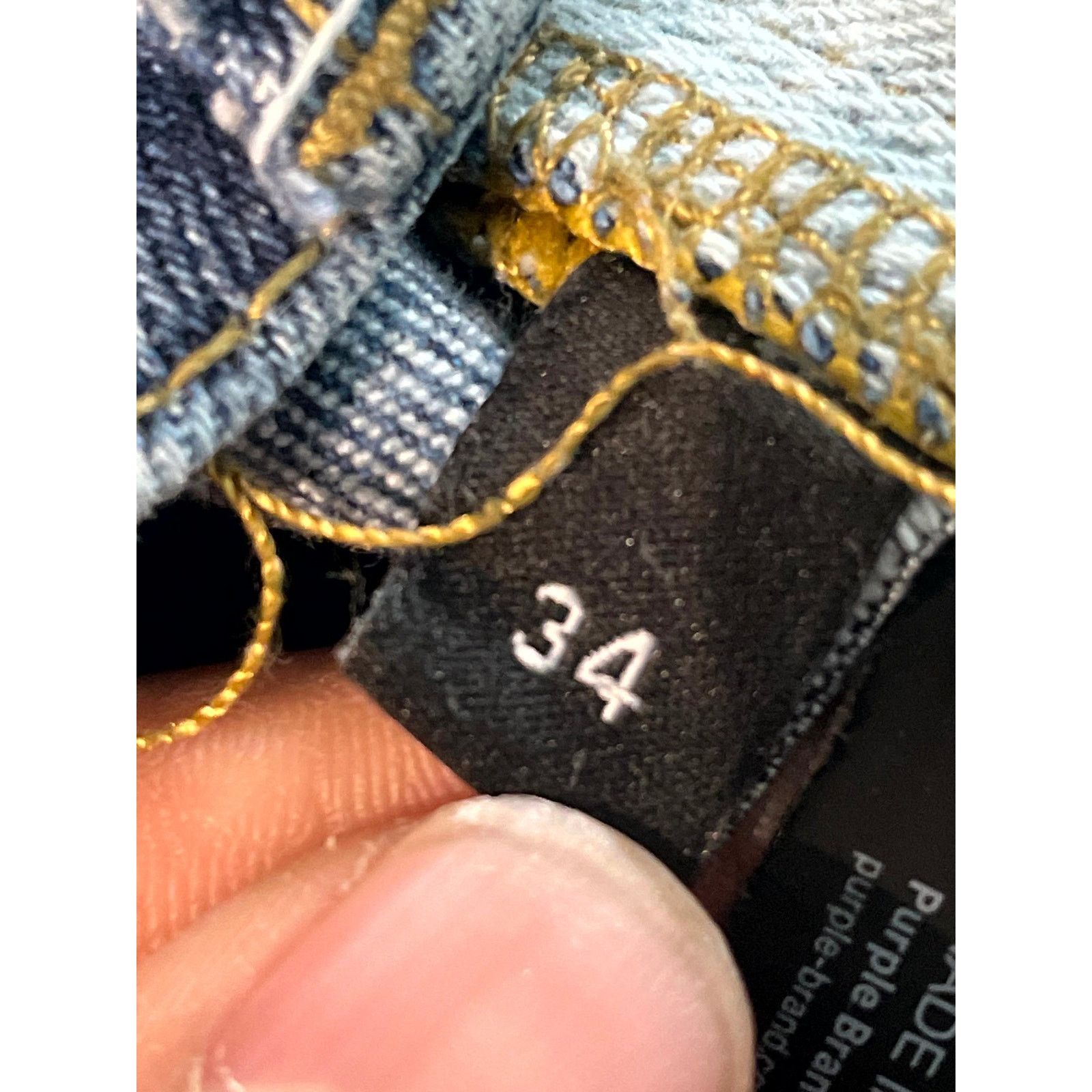 Purple Brand Purple Brand Splatter Dark Wash Jeans Size US 34 / EU 50 - 3 Thumbnail
