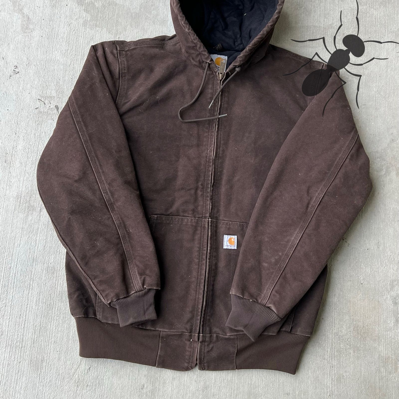 Carhartt × Vintage Carhartt WOMENS WJ130 DKB brown hooded work wear jacket Size US S / EU 44-46 / 1 - 3 Thumbnail