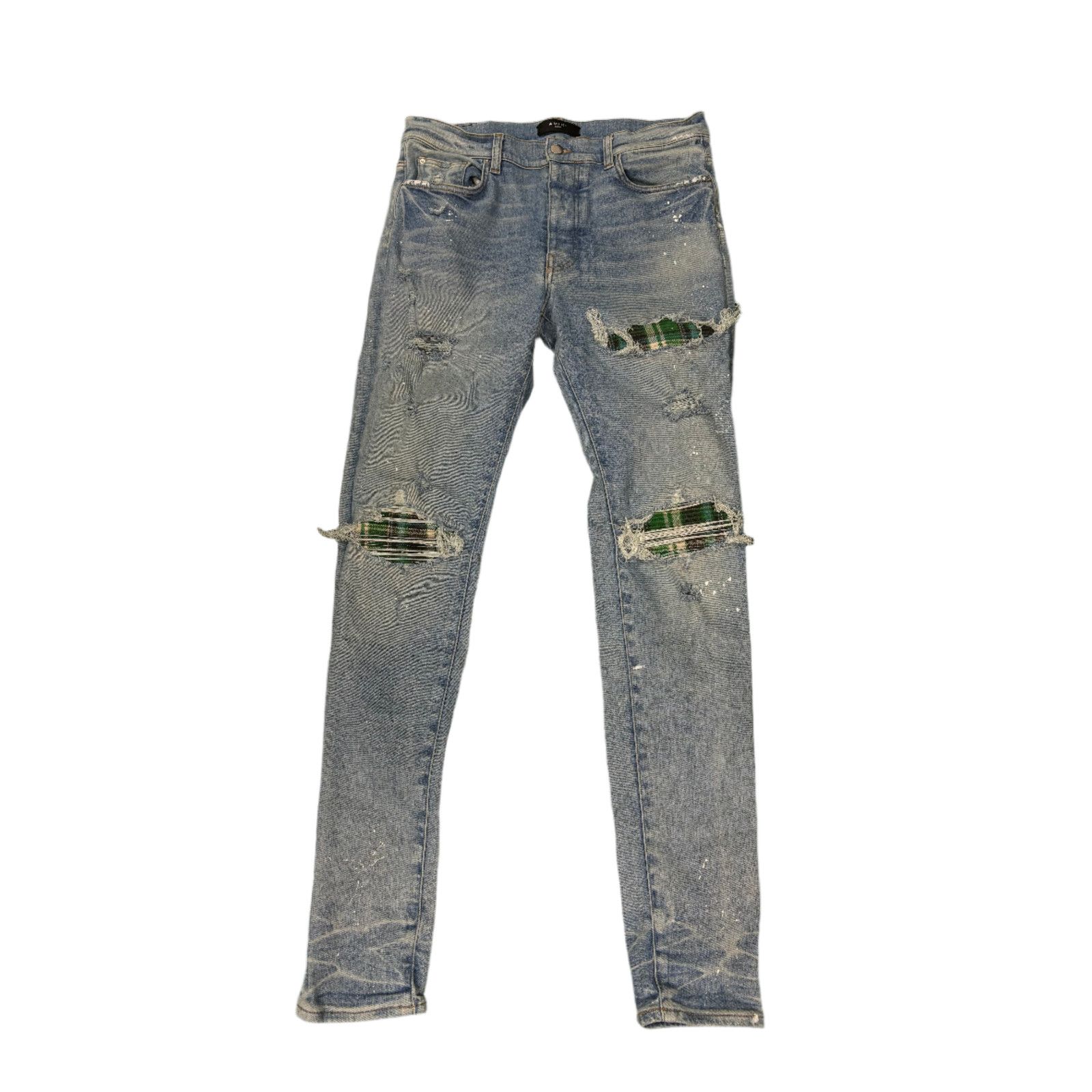 Amiri Amiri MX1 White Patch Blue Jeans sz 34 | Grailed
