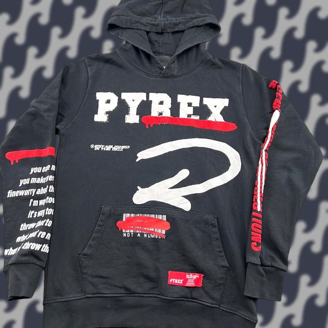 Vintage PYREX Vision Virgil Abloh Mens Hoodie XS Limited edition Sweatshirt Black Shirt Size US XS / EU 42 / 0 - 1 Thumbnail