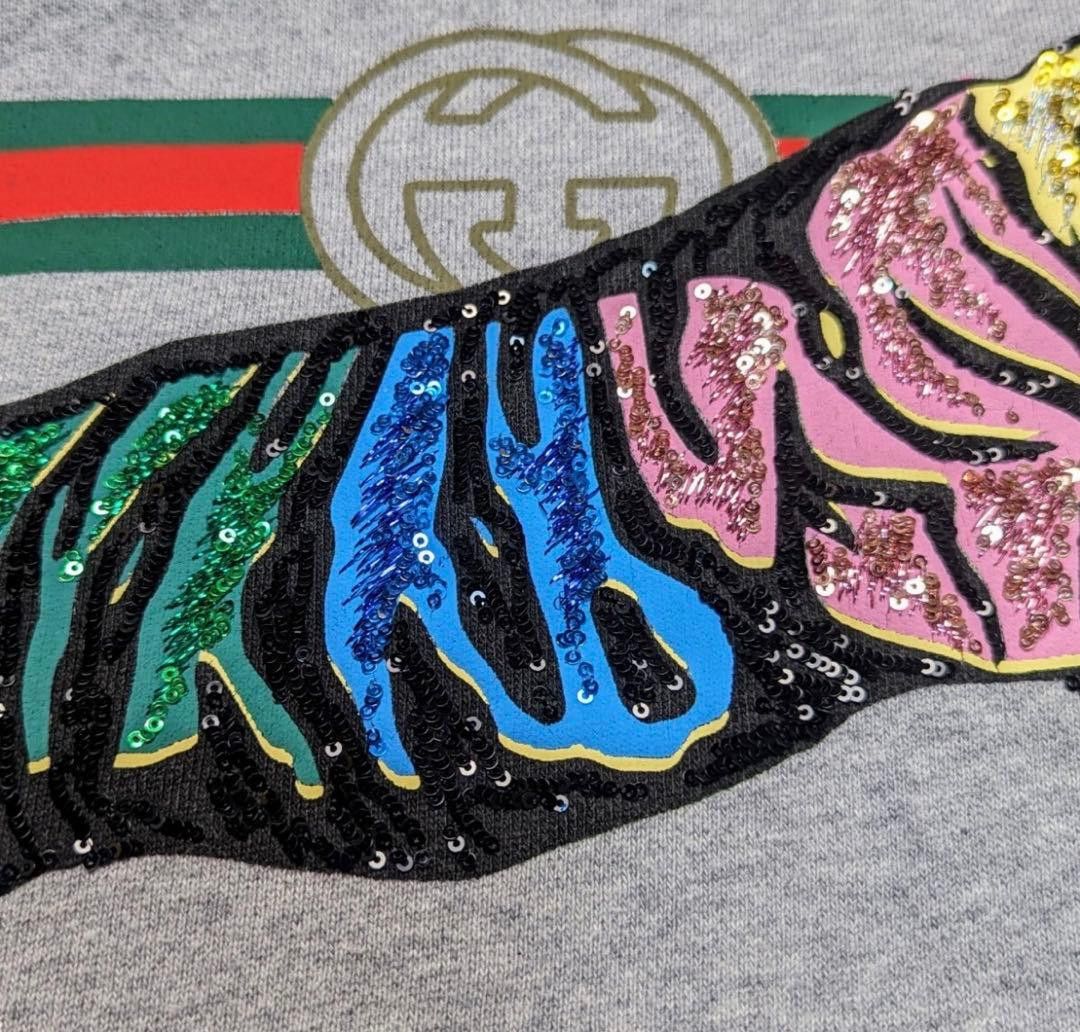 Gucci Gucci Tiger Graphic Sweatshirt - Gray - Size M Size US M / EU 48-50 / 2 - 5 Thumbnail