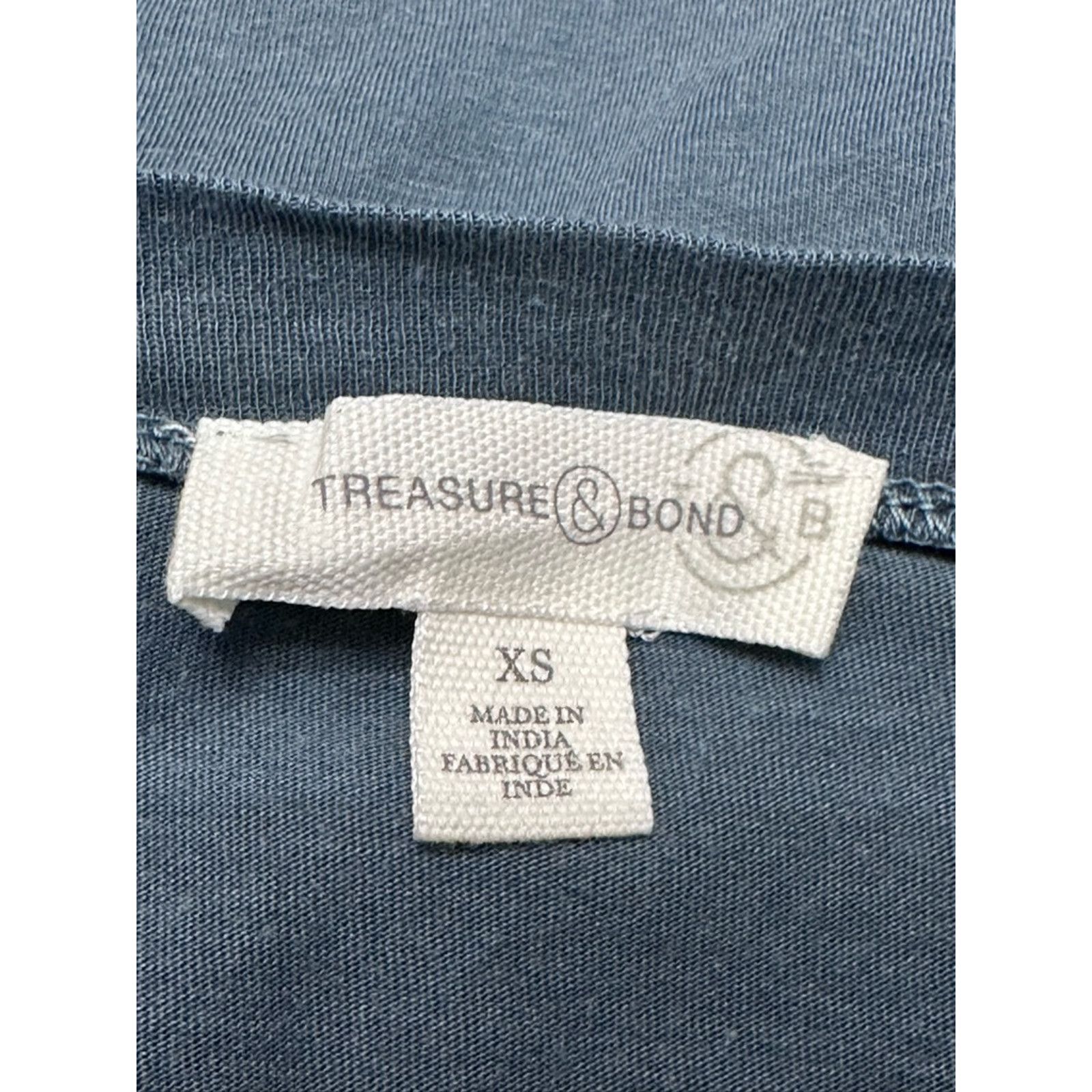 Treasure & Bond Treasure & Bond Long Sleeve Round Neck Ribbed Cuff Blue XS Size XS / US 0-2 / IT 36-38 - 7 Thumbnail