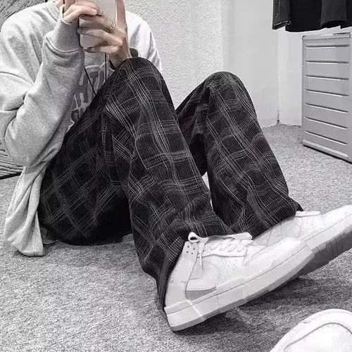 Jean Corduroy Vintage Plaid Pants Men Streetwear Size US 34 / EU 50 - 3 Thumbnail