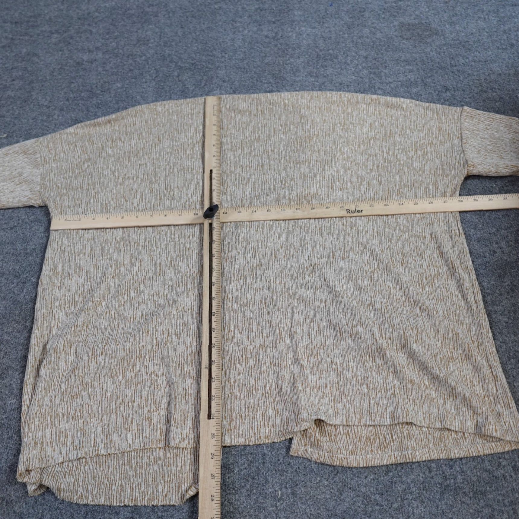 J. Jill J.Jill Womens Cardigan Sweater L Beige Linen Blend Knit Pockets Open Front Size L / US 10 / IT 46 - 6 Thumbnail