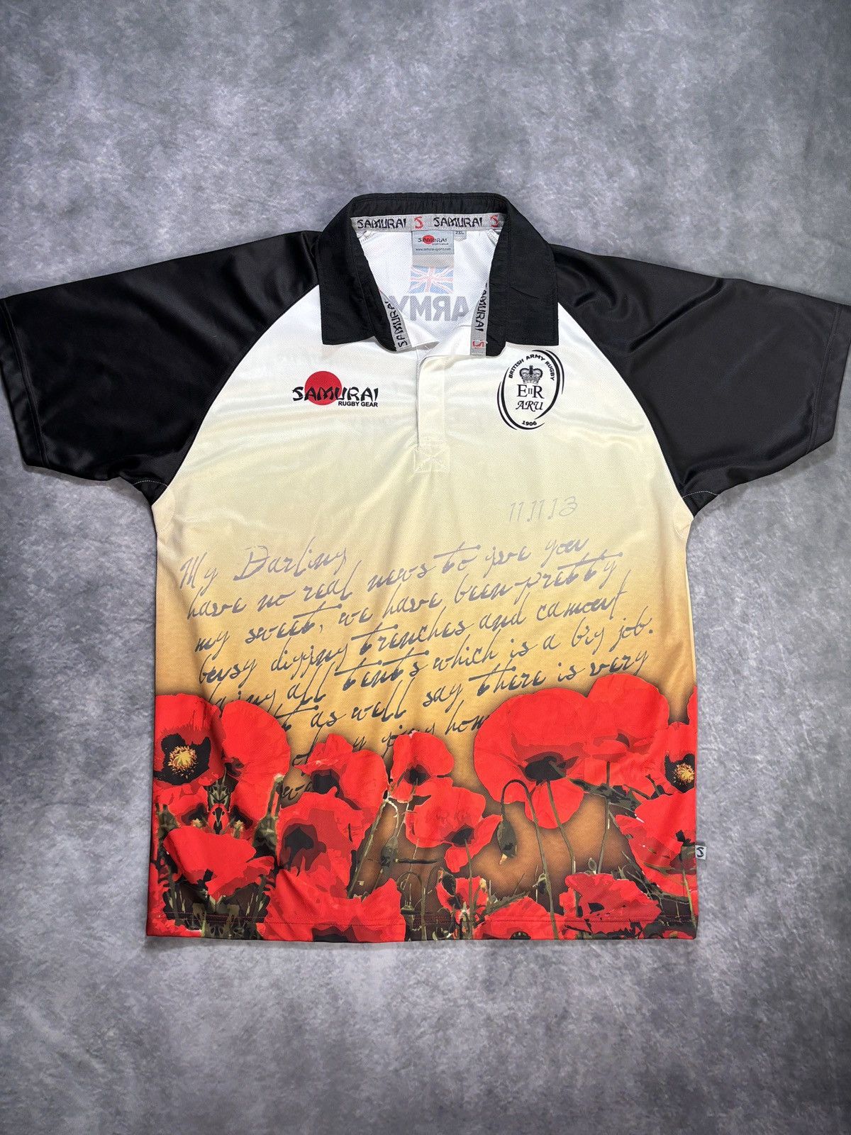 Japanese Brand × Samurai Jeans × Vintage Vintage Rugby Shortsleeve Polo Shirt Samurai Sportswear XL Size US XXL / EU 58 / 5 - 2 Thumbnail