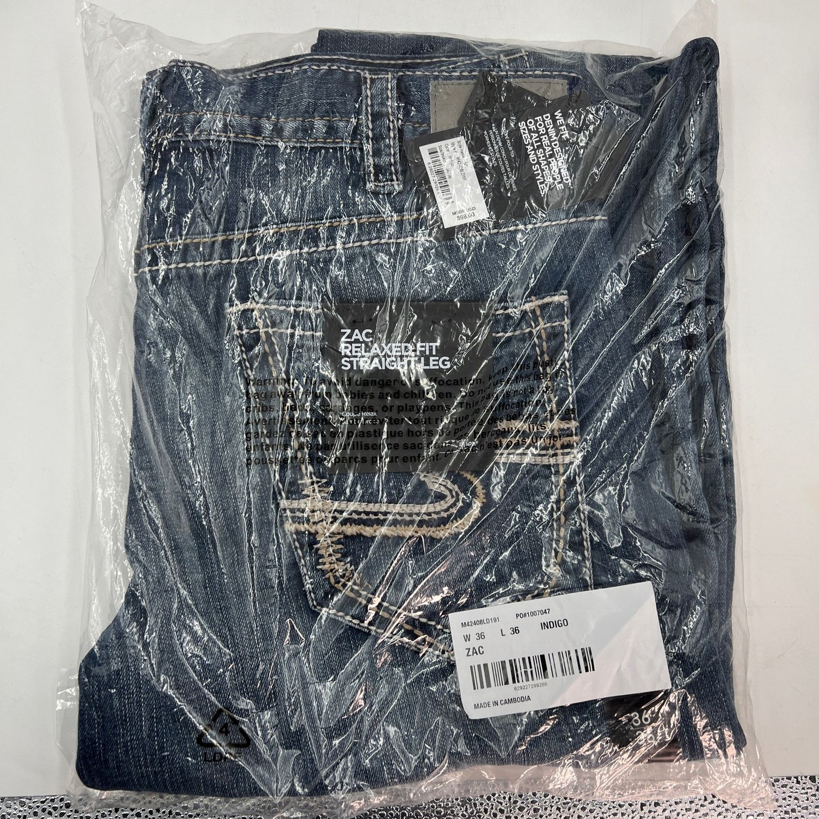 Silver Jeans Co. Silver Jeans Co. Zac Relaxed Fit Straight Leg Jeans Size US 36 / EU 52 - 2 Thumbnail