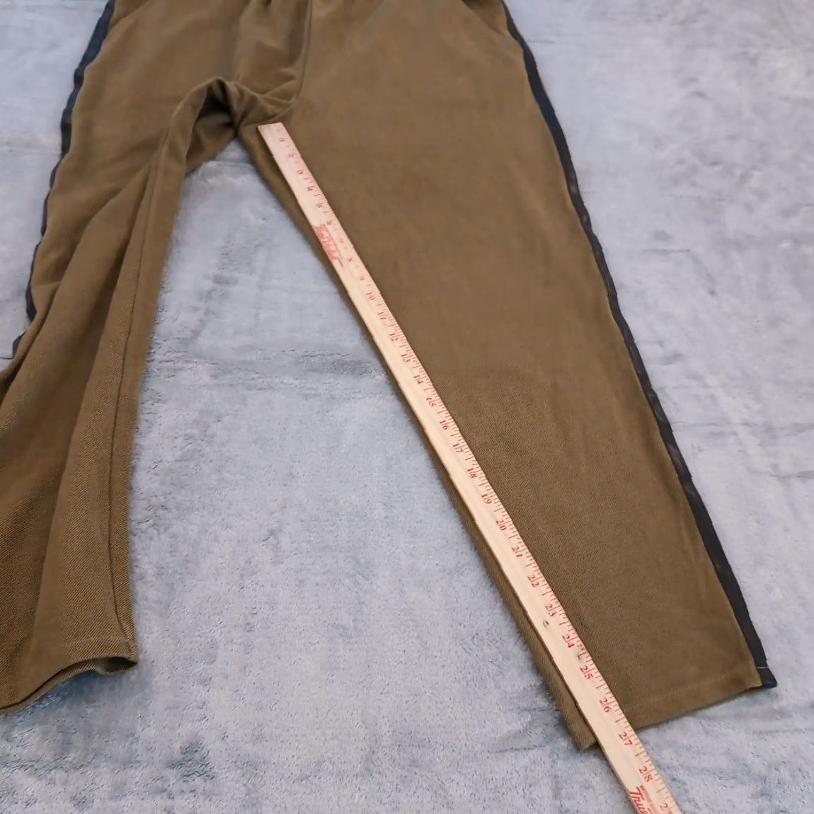Vintage Gili Ankle Pants Womens Medium Green Tuxedo Stripe Drawstring Pockets 33x27 Size 32" / US 10 / IT 46 - 5 Thumbnail