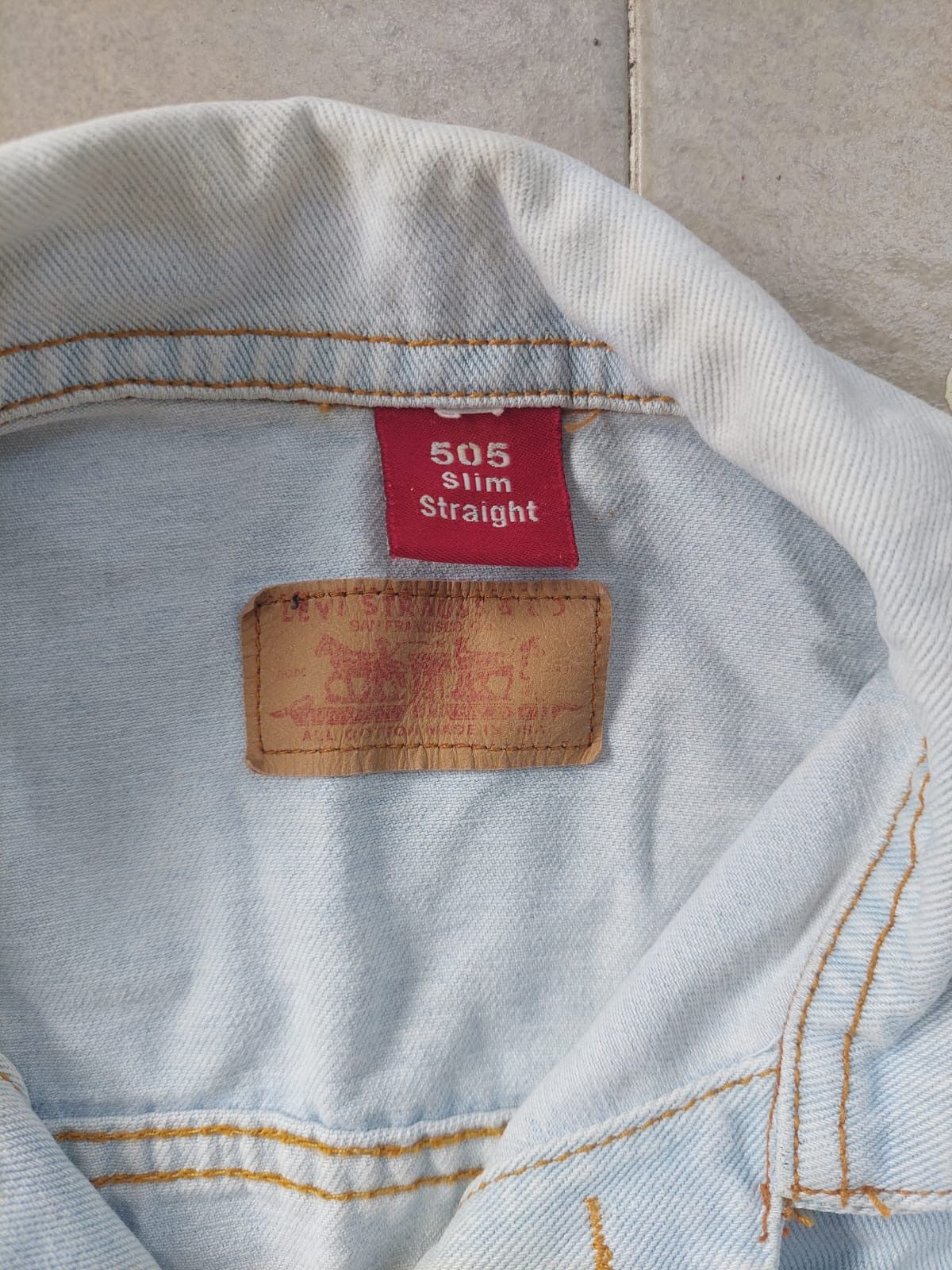 Levi's Levis 505 Denim Jacket Light Wash Made in USA Size US XL / EU 56 / 4 - 3 Thumbnail