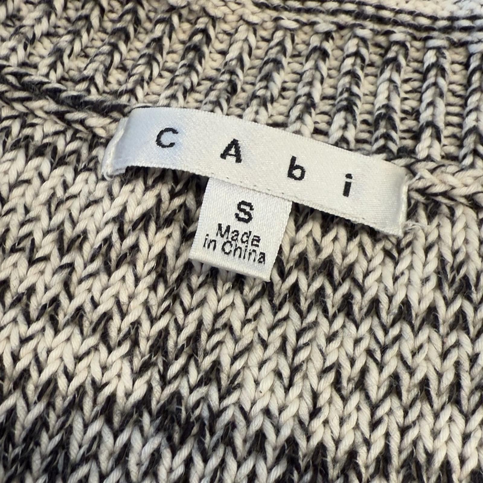 Other Cabi chunky knit sweater heathered black cream SZ SM Size S / US 4 / IT 40 - 5 Thumbnail
