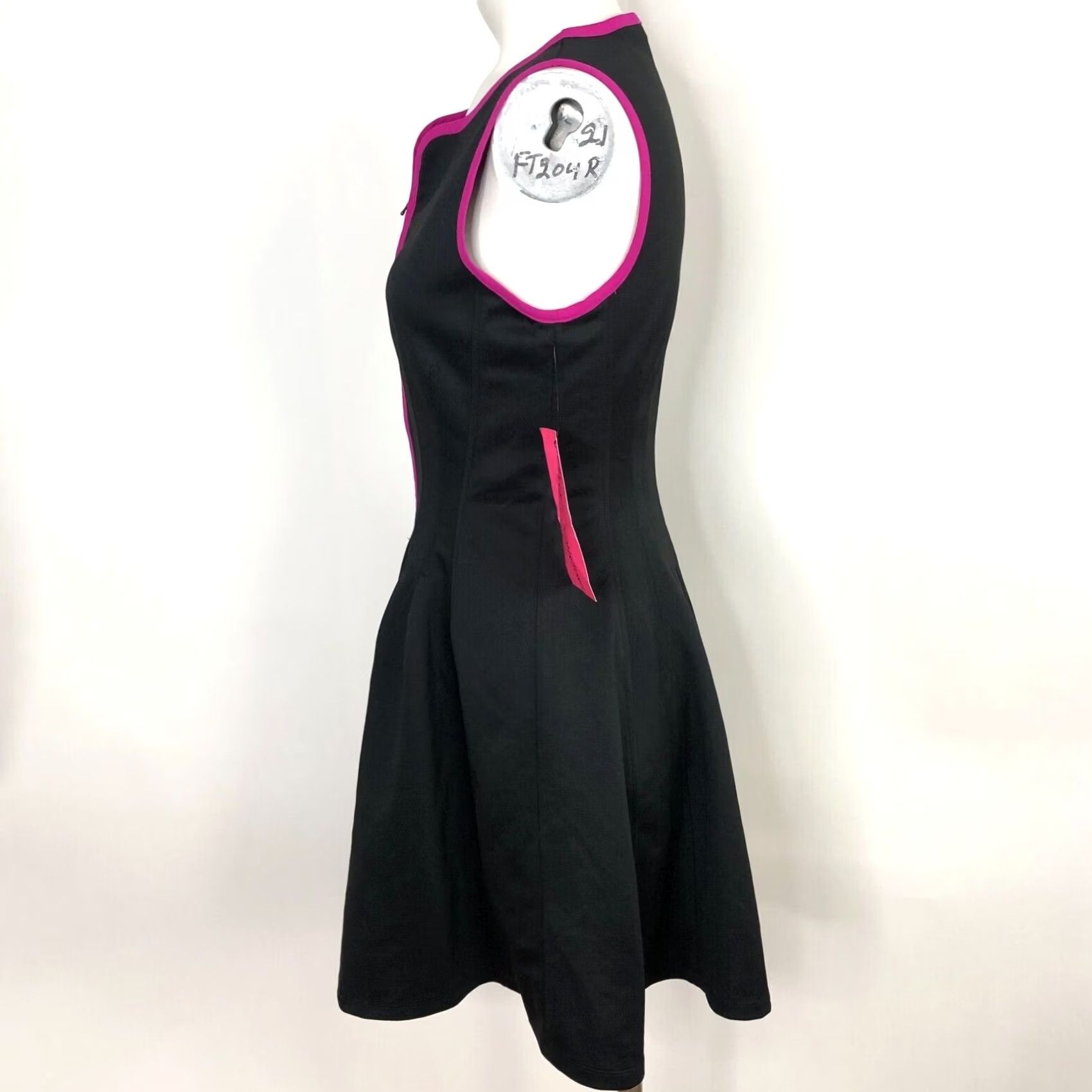 Betsey Johnson Betsey Johnson Dress Women's 4 A-Line Mid Length Sleeveless Zip Black Pink NEW Size S / US 4 / IT 40 - 3 Thumbnail