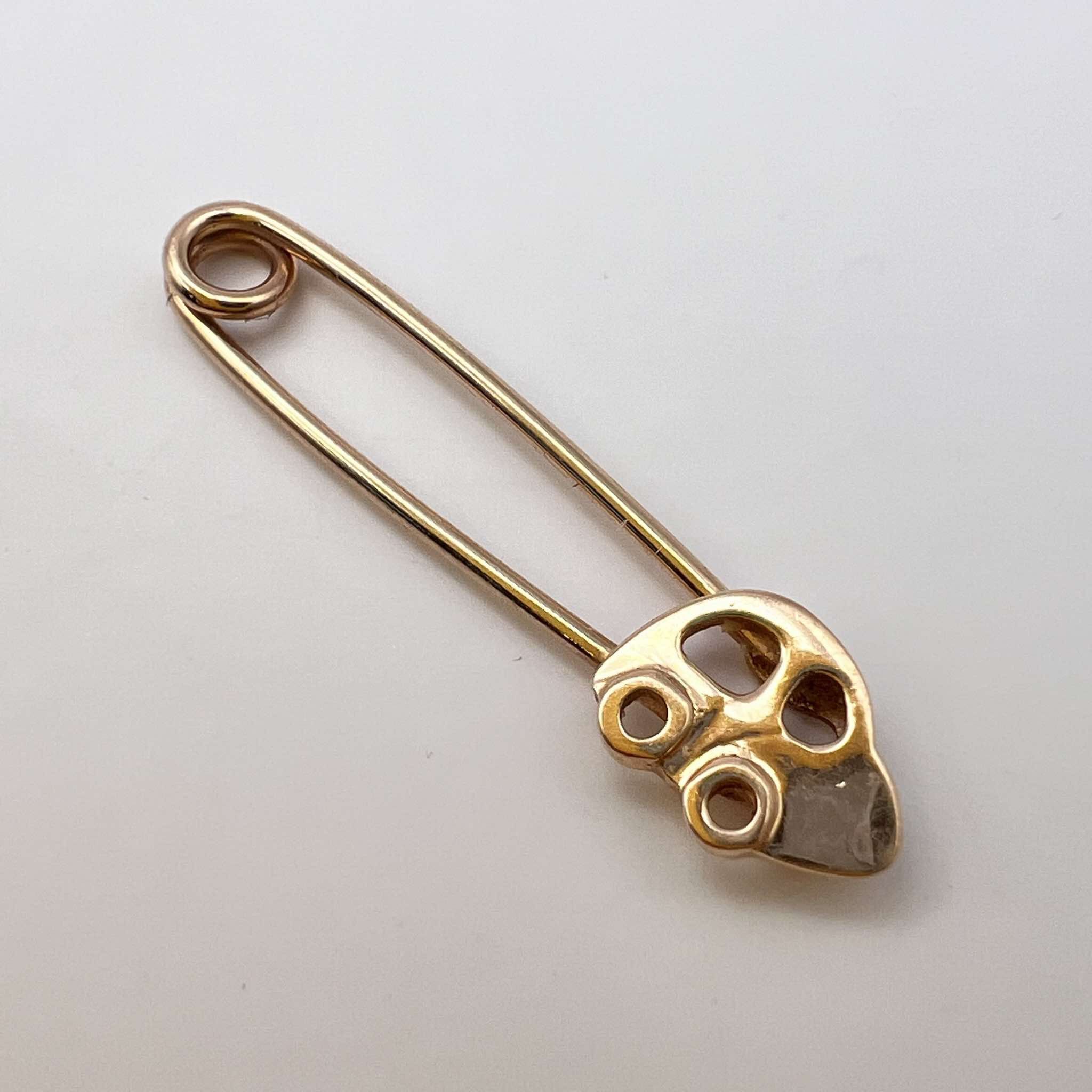Vintage Fine Vintage Rose Gold 585 14K Safety Pin Brooch Needle 0.9g Size ONE SIZE - 1 Thumbnail