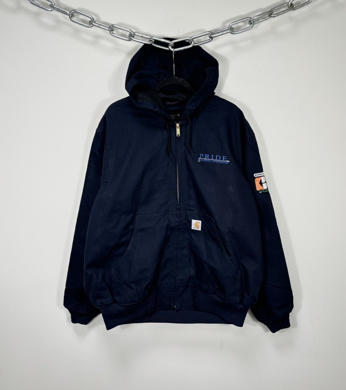 Carhartt Vintage Carhartt J131 USA Navy Hype Hooded Active Jacket Size US XL / EU 56 / 4 - 1 Thumbnail
