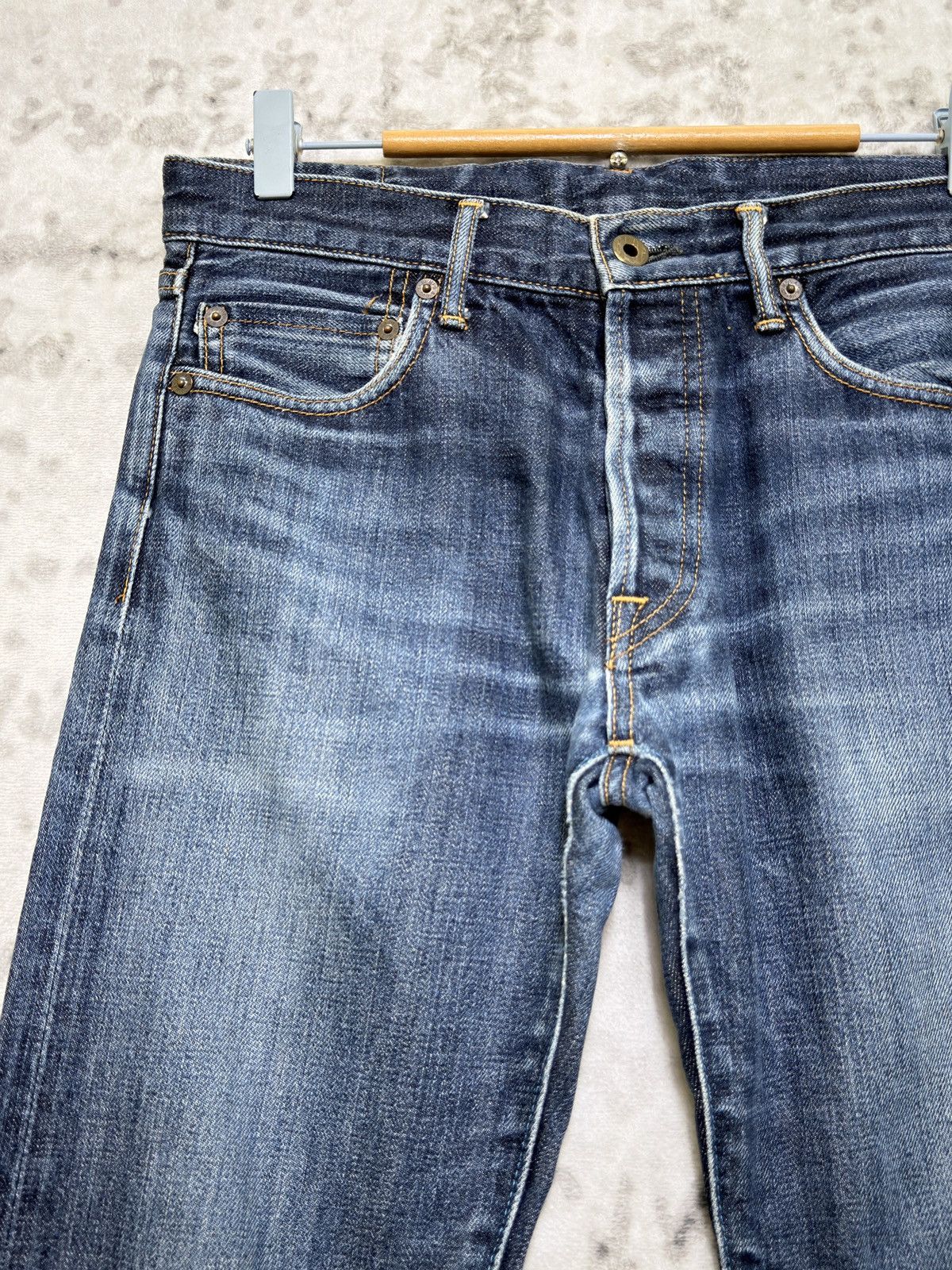 Japan Blue Japan Blue Jeans Selvedge Slim Fit Washed Whiskered Jeans Size US 29 - 4 Thumbnail