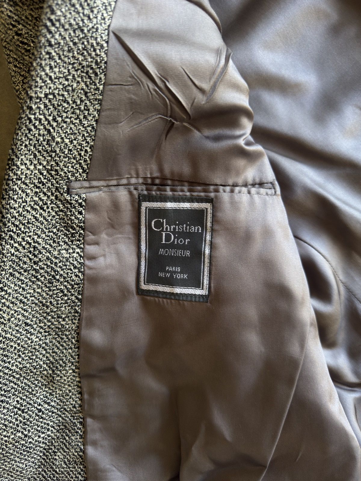 Dior Christian Dior Monsieur Vintage Silk Slub Tweed DB Jacket Size 44R - 5 Thumbnail