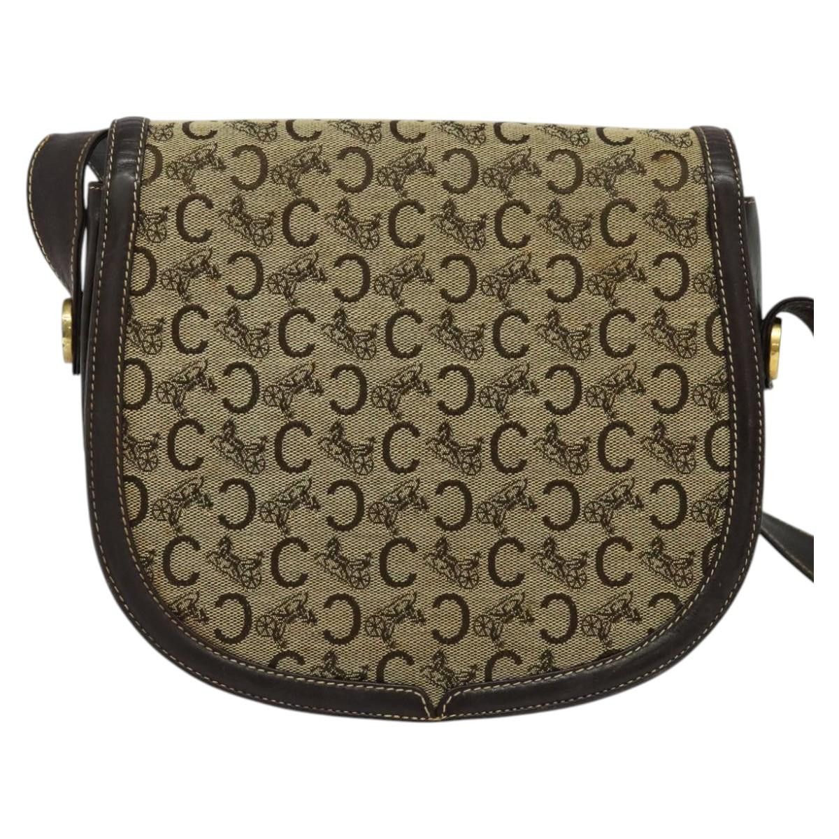 Celine CELINE C Sulky Shoulder Bag Canvas Beige Gold Size ONE SIZE - 3 Thumbnail