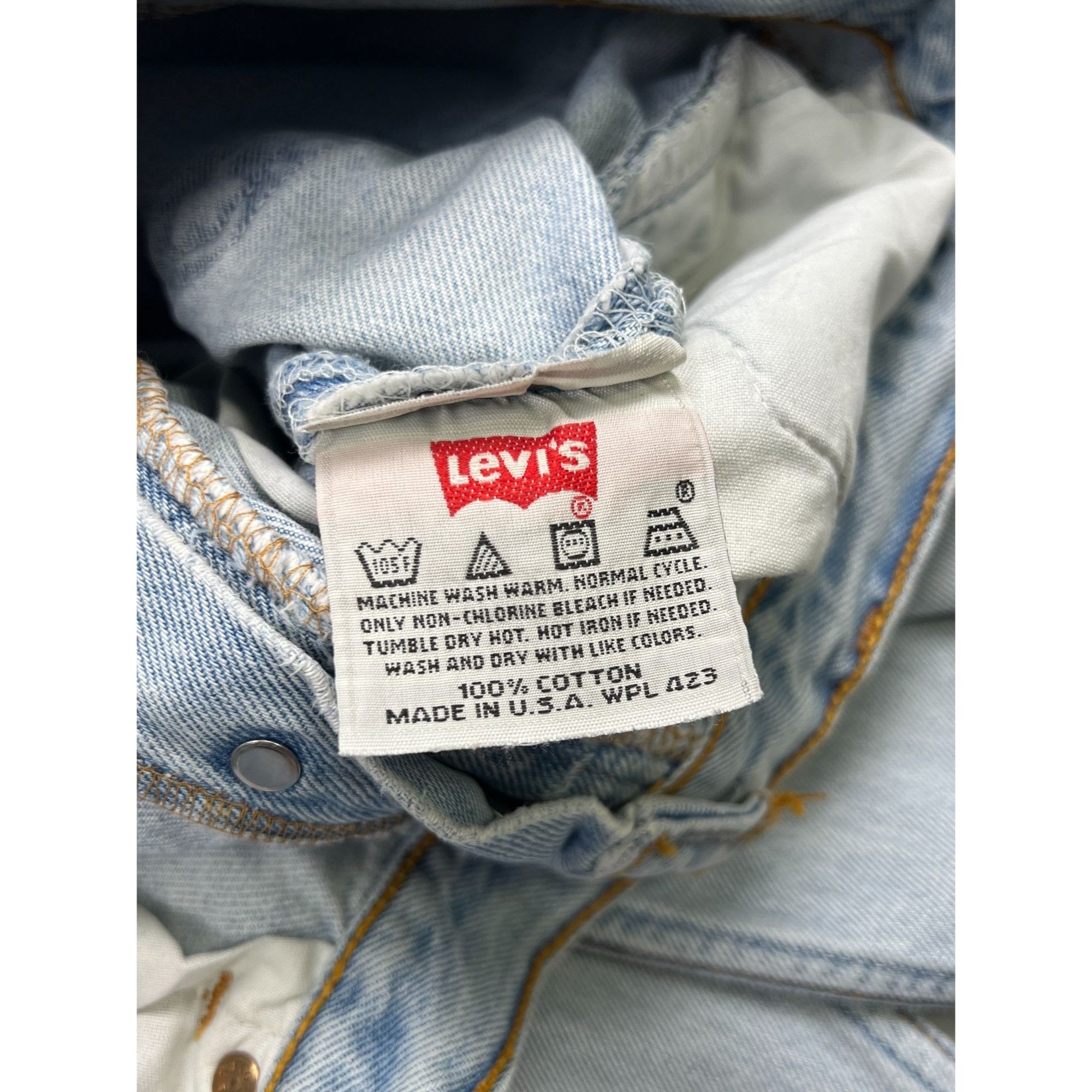 Levi's Levi’s 501 Made in USA Light Wash Denim Jeans Pants (Y0898) Size US 34 / EU 50 - 8 Thumbnail