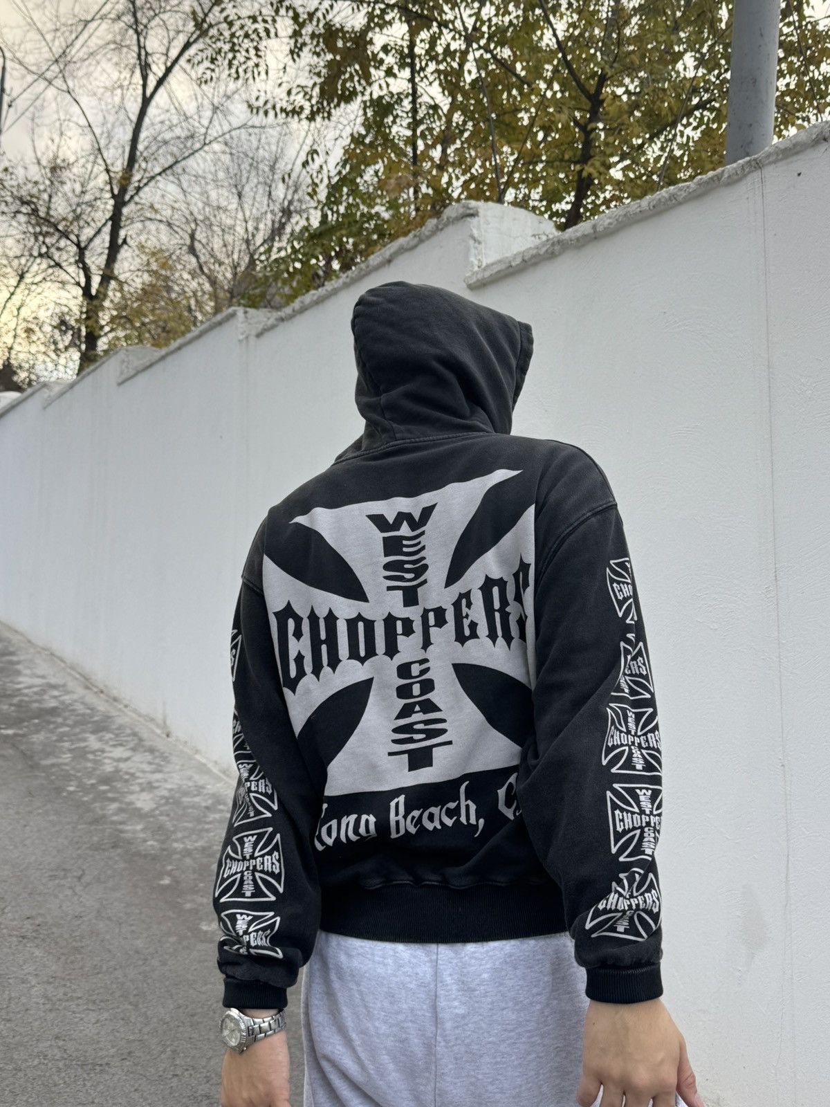 VINTAGE OG PRINT RARE WESTCOAST CHOPPERS HOODIE CRAZY 