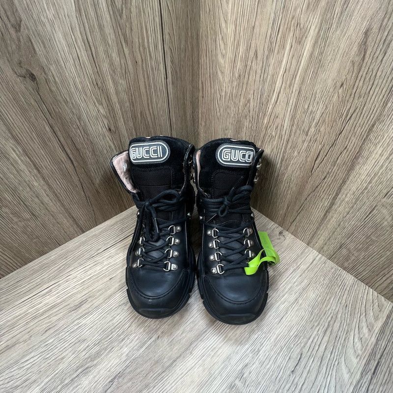 Gucci Gucci Flashtrek Black Leather Lace-Up Boots - Size US 6.5 / EU 39-40 - 2 Thumbnail