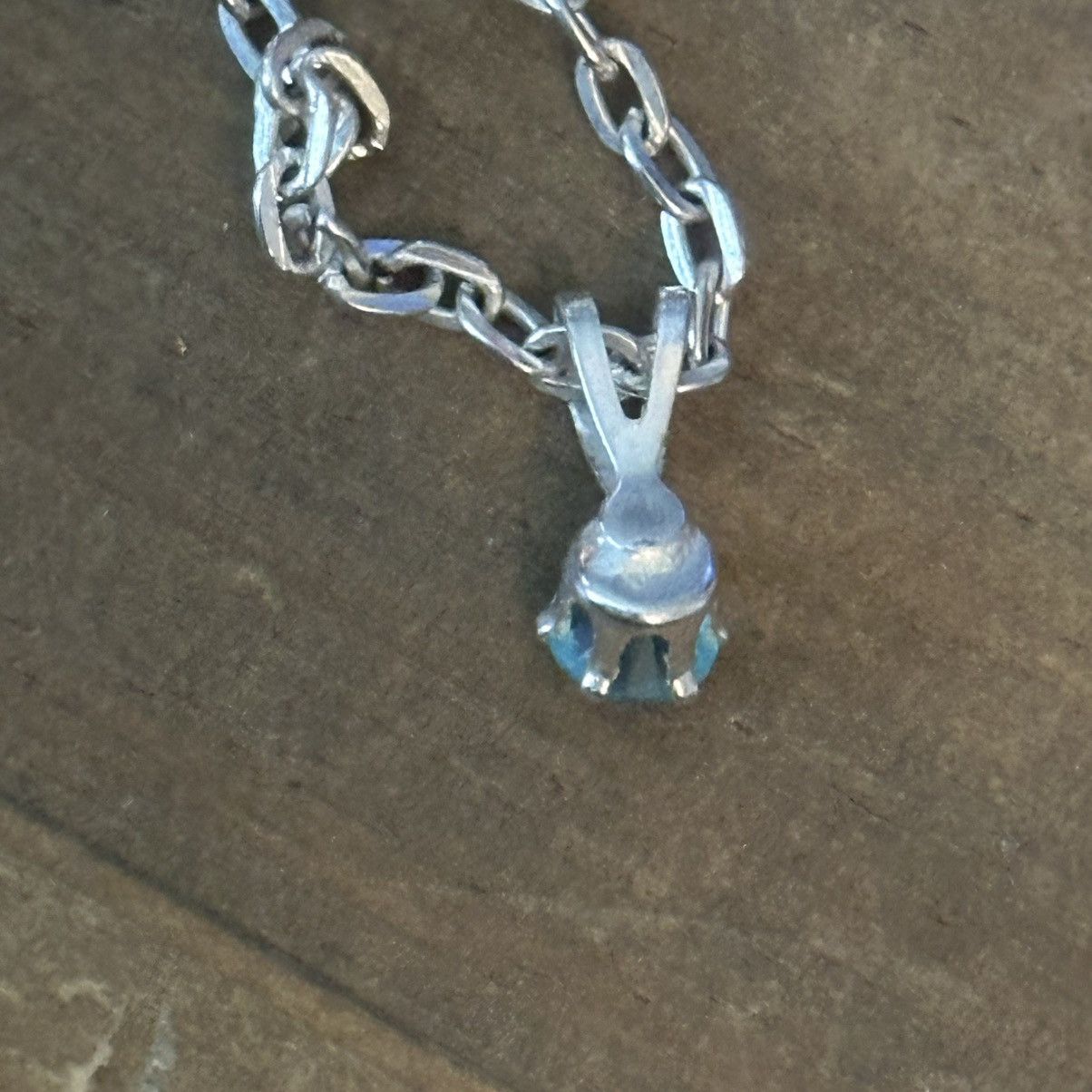 Other Silver tone aquamarine pendant necklace Size ONE SIZE - 4 Thumbnail