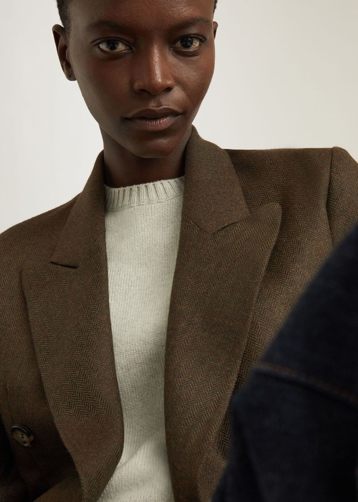 o1loc1c0124 Double Breasted Jacket in Brown