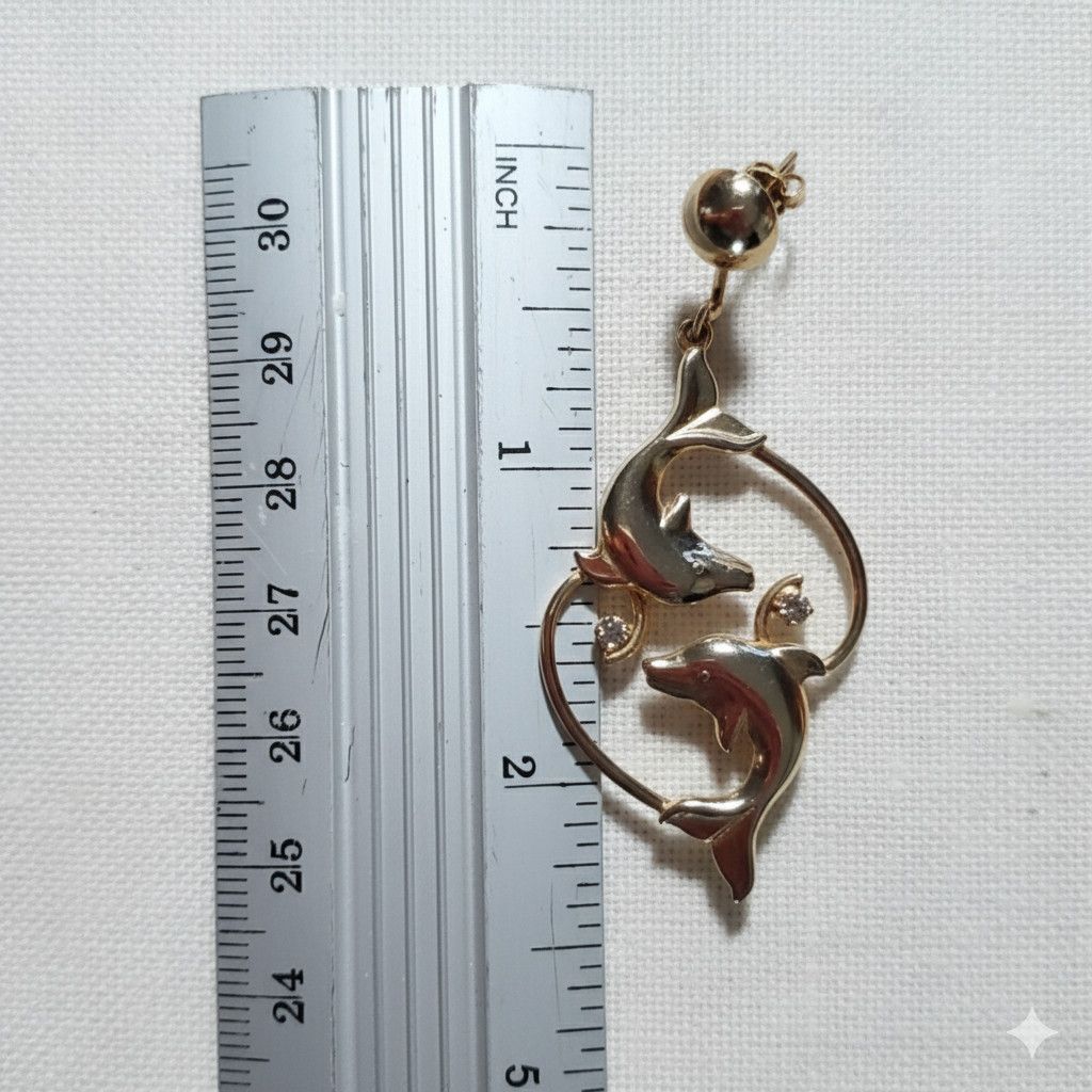 Other Dolphin Earrings & Brooch NEW Vintage 14k Gold Plated Size ONE SIZE - 9 Thumbnail