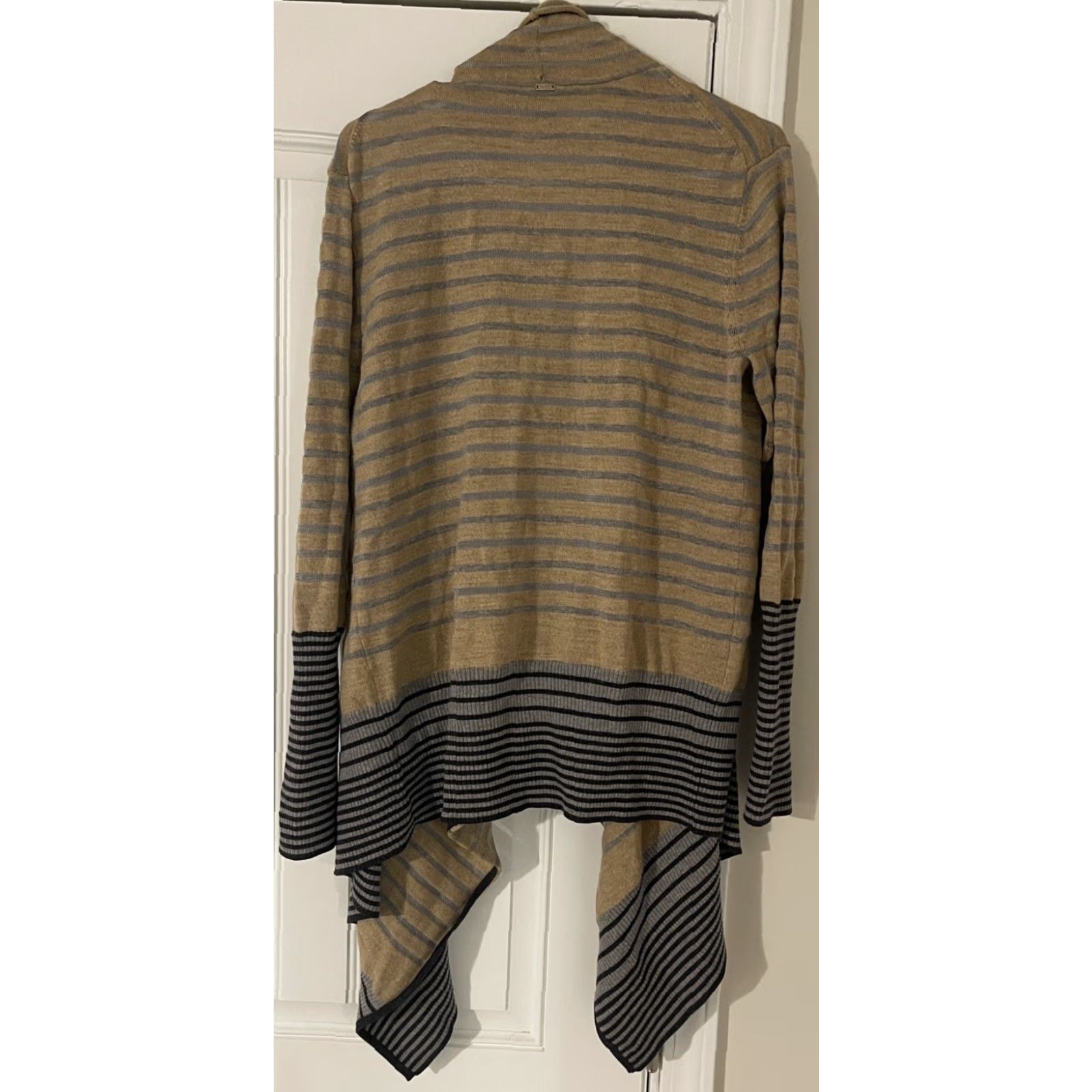 St. John St John Knits Sweater Cardigan Striped Wool Blend Dark Camel/Melange sz M Womens Regular Size M / US 6-8 / IT 42-44 - 2 Thumbnail