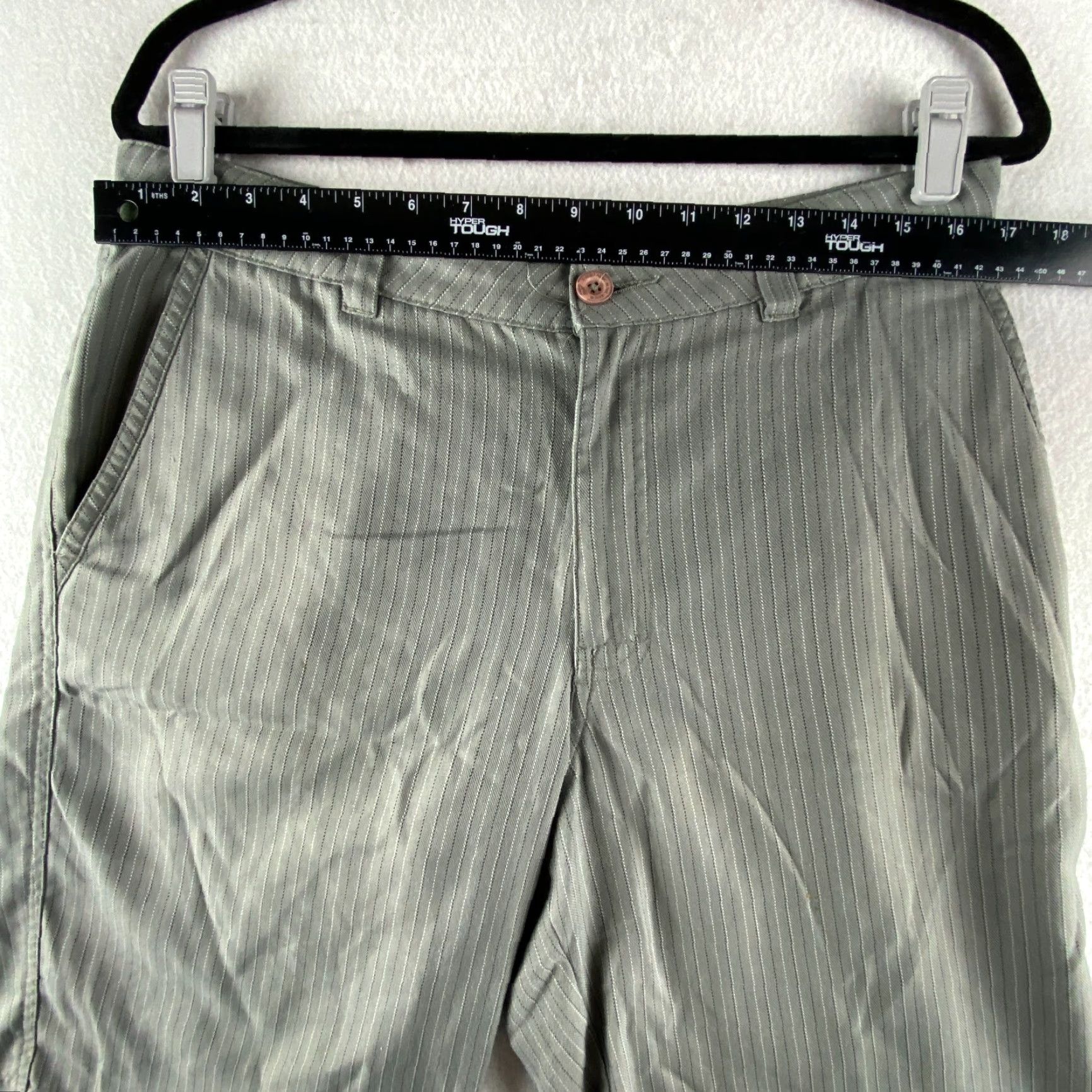 O'Neill O'Neill Mens Chino Shorts 32 Gray Button Slash Pockets Flat Front Striped Casual Size US 32 / EU 48 - 5 Thumbnail