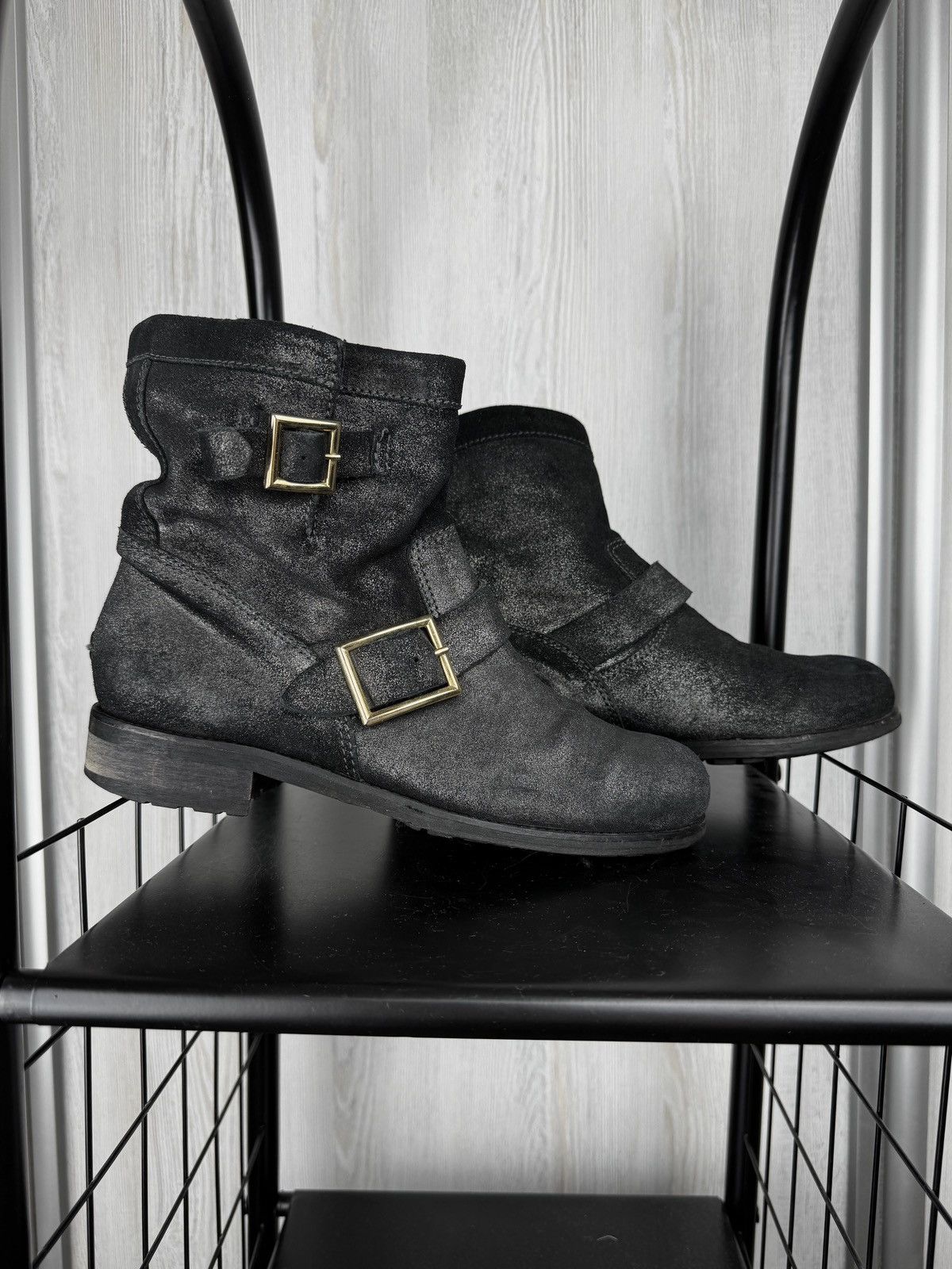 Jimmy Choo Jimmy Choo black leather shiny biker boots size 39.5 Size US 9.5 / IT 39.5 - 5 Thumbnail