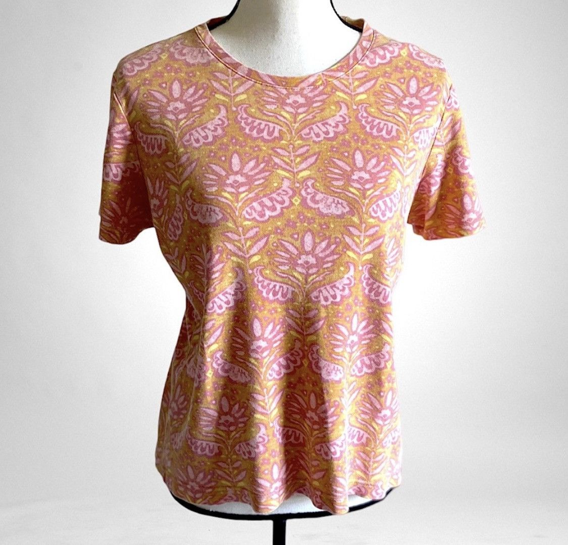 Basic Editions BASIC EDITIONS RELAXED FIT PAISLEY FLORAL SHORT SLEEVE SHIRT Size M / US 6-8 / IT 42-44 - 1 Thumbnail