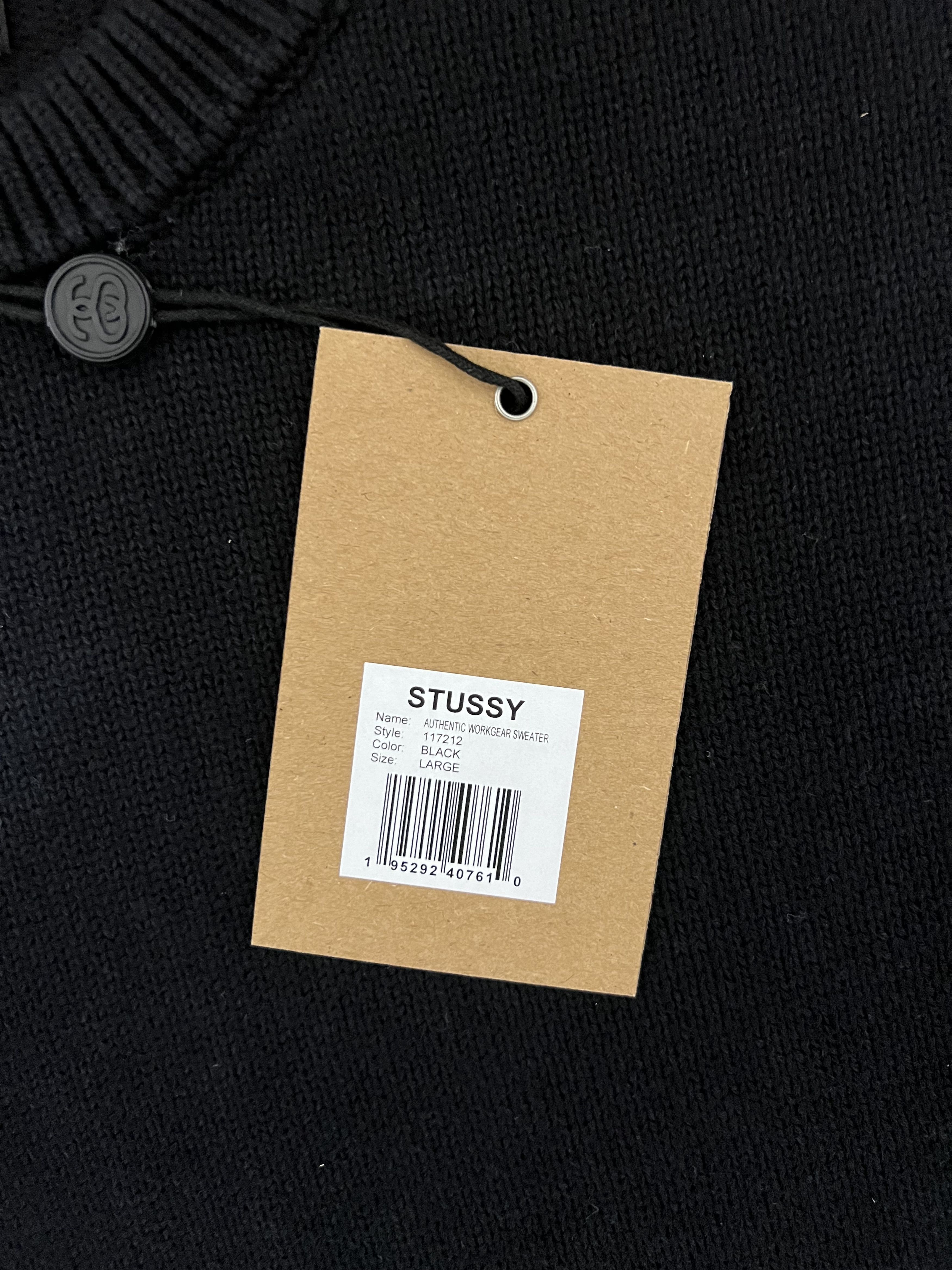 Stussy 💚 SS23 Stussy Black Authentic Workgear Sweater Large NEW Size US L / EU 52-54 / 3 - 6 Thumbnail