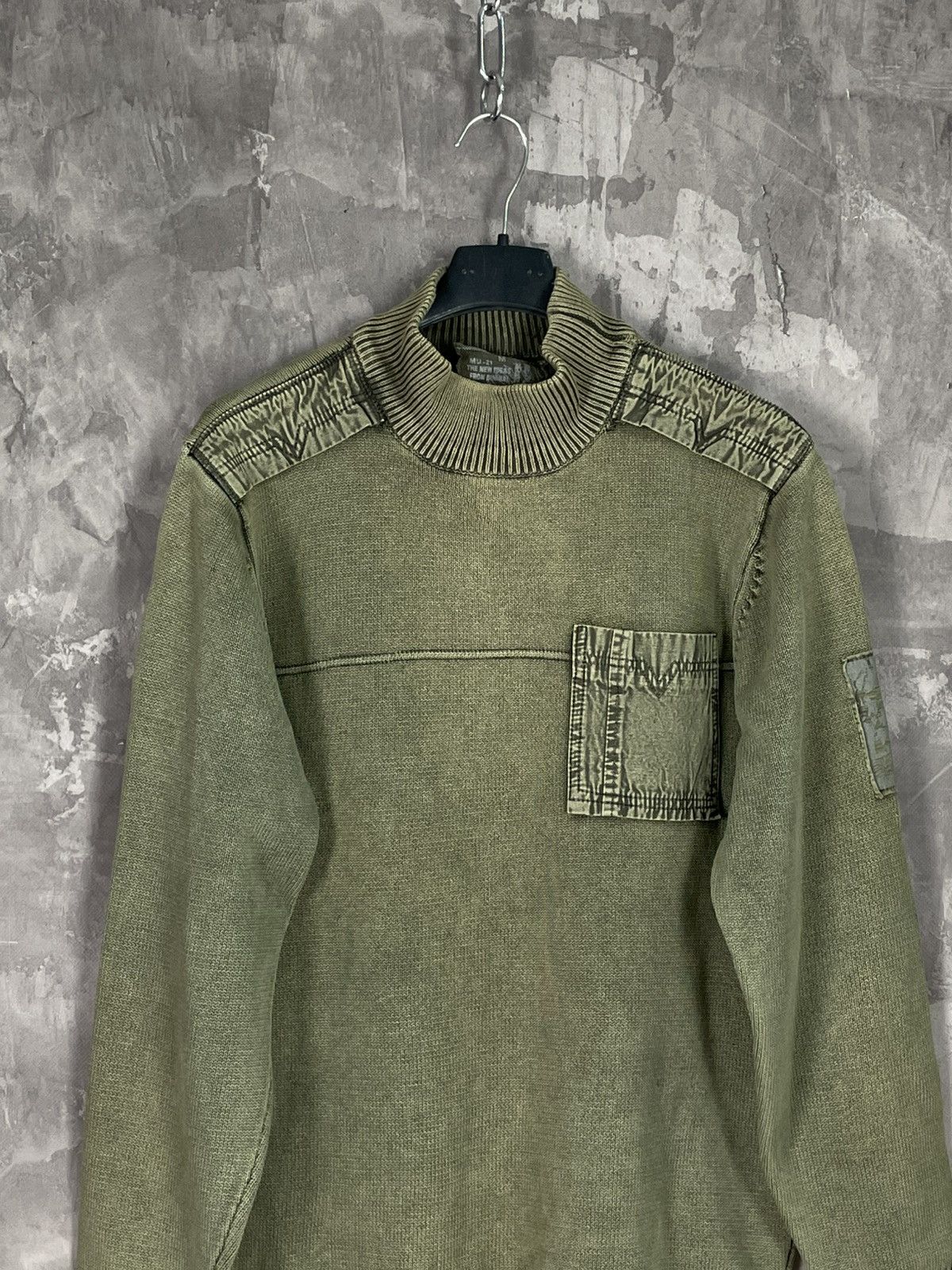 20471120 × Diesel × If Six Was Nine Military Dolce Gabbana Style Knit Rib Sweater Thrashed Y2K Size US M / EU 48-50 / 2 - 2 Thumbnail