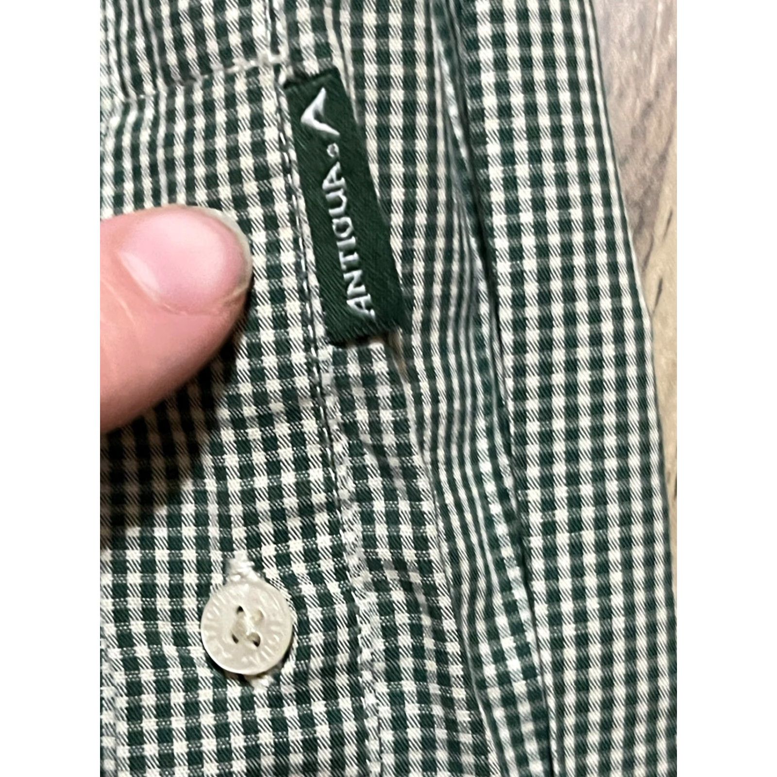Vintage Antigua Shirt Mens Small Green Bay Packers Green White Plaid Button Up Shirt Size US S / EU 44-46 / 1 - 5 Thumbnail