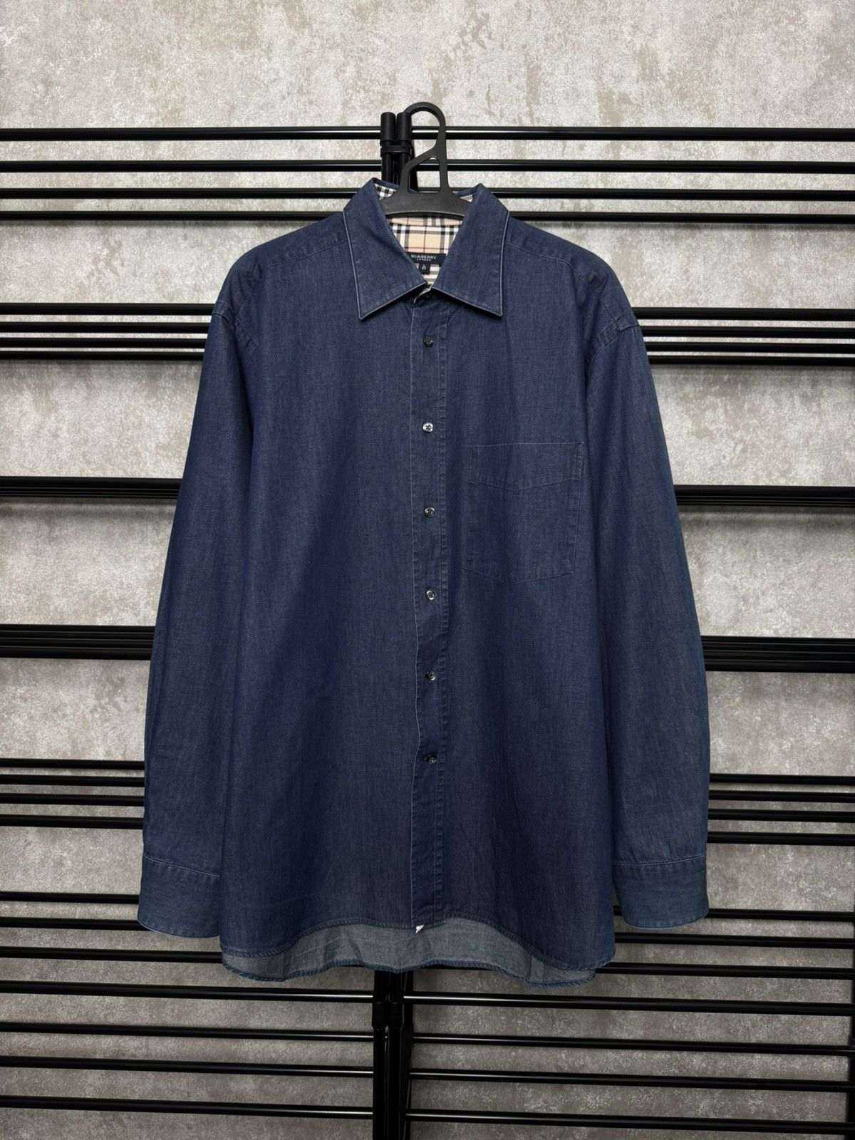 Burberry Vintage Blue Shirt Burberry Size US L / EU 52-54 / 3 - 2 Thumbnail