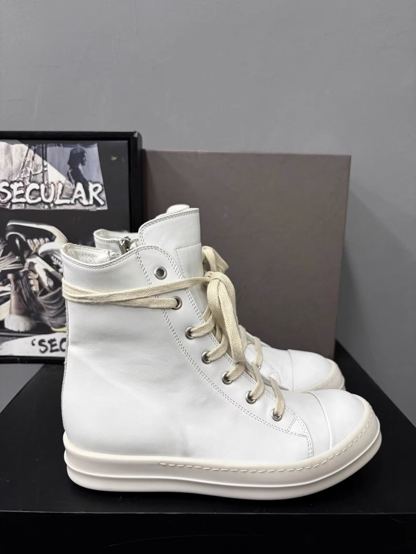 Rick Owens Rick Owens Mainline Milk White Ramones High-Tops K34 Size US 6 / IT 36 - 4 Thumbnail
