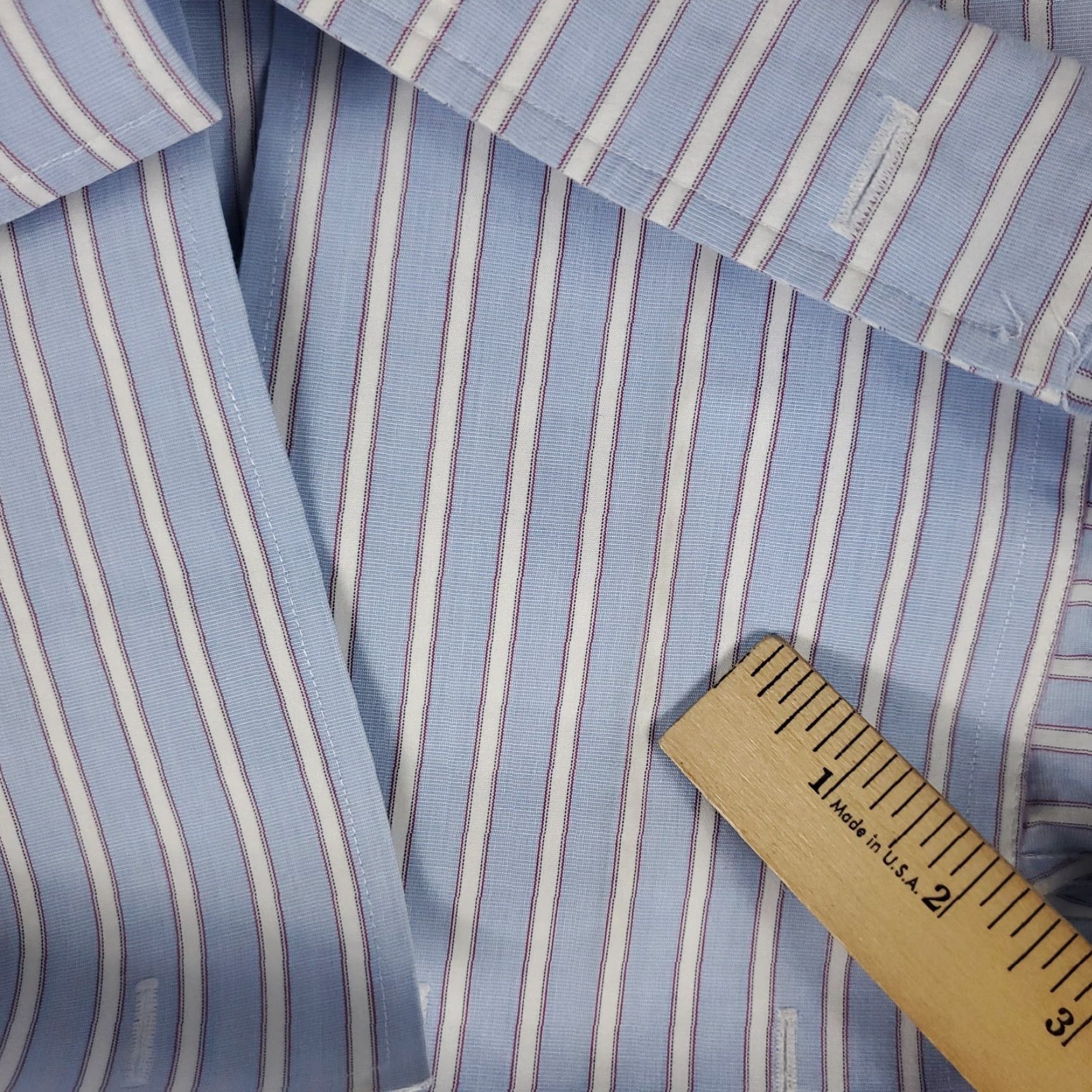 Brooks Brothers Brooks Brothers Dress Shirt Mens 16.5 Blue Striped Long Sleeve Button-Down Regular Fit Size 42R - 5 Thumbnail