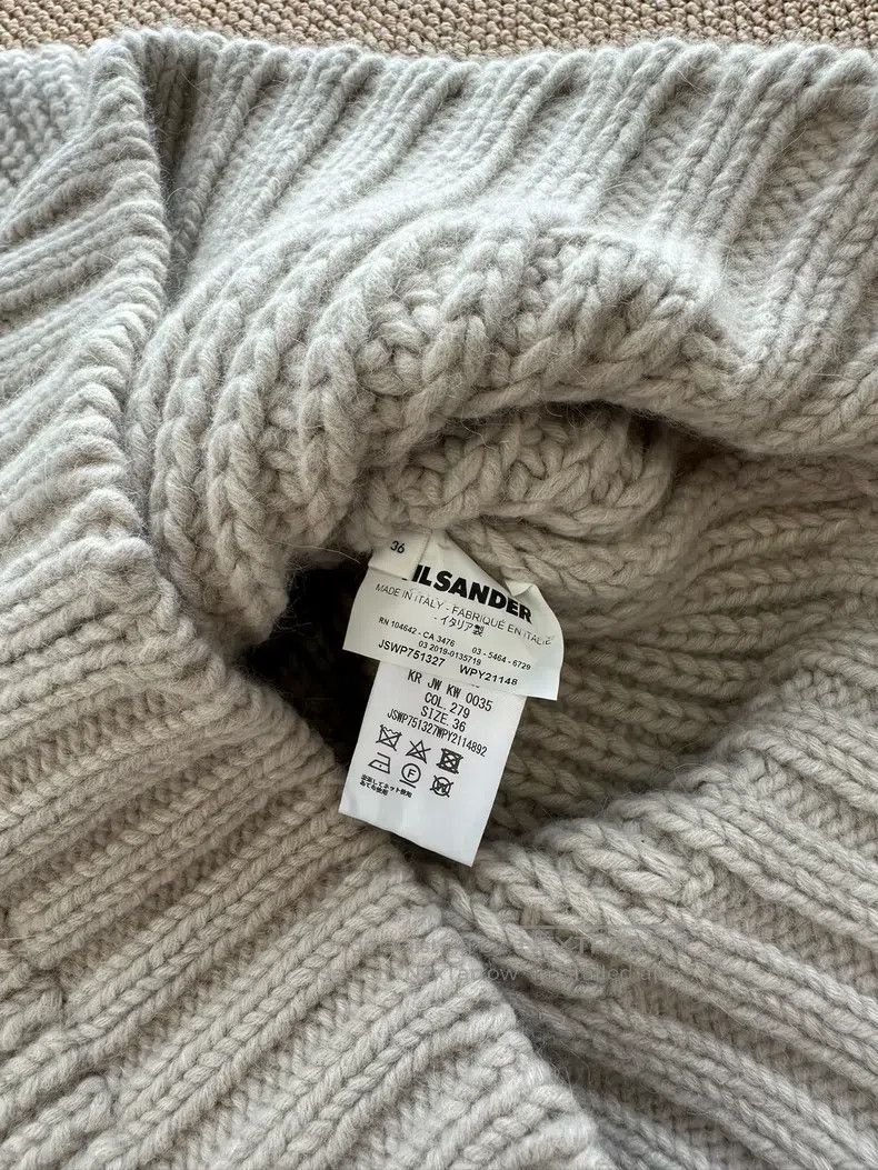 Jil Sander Jil Sander size 36 Light grey striped turtleneck sweater Size S / US 4 / IT 40 - 9 Thumbnail