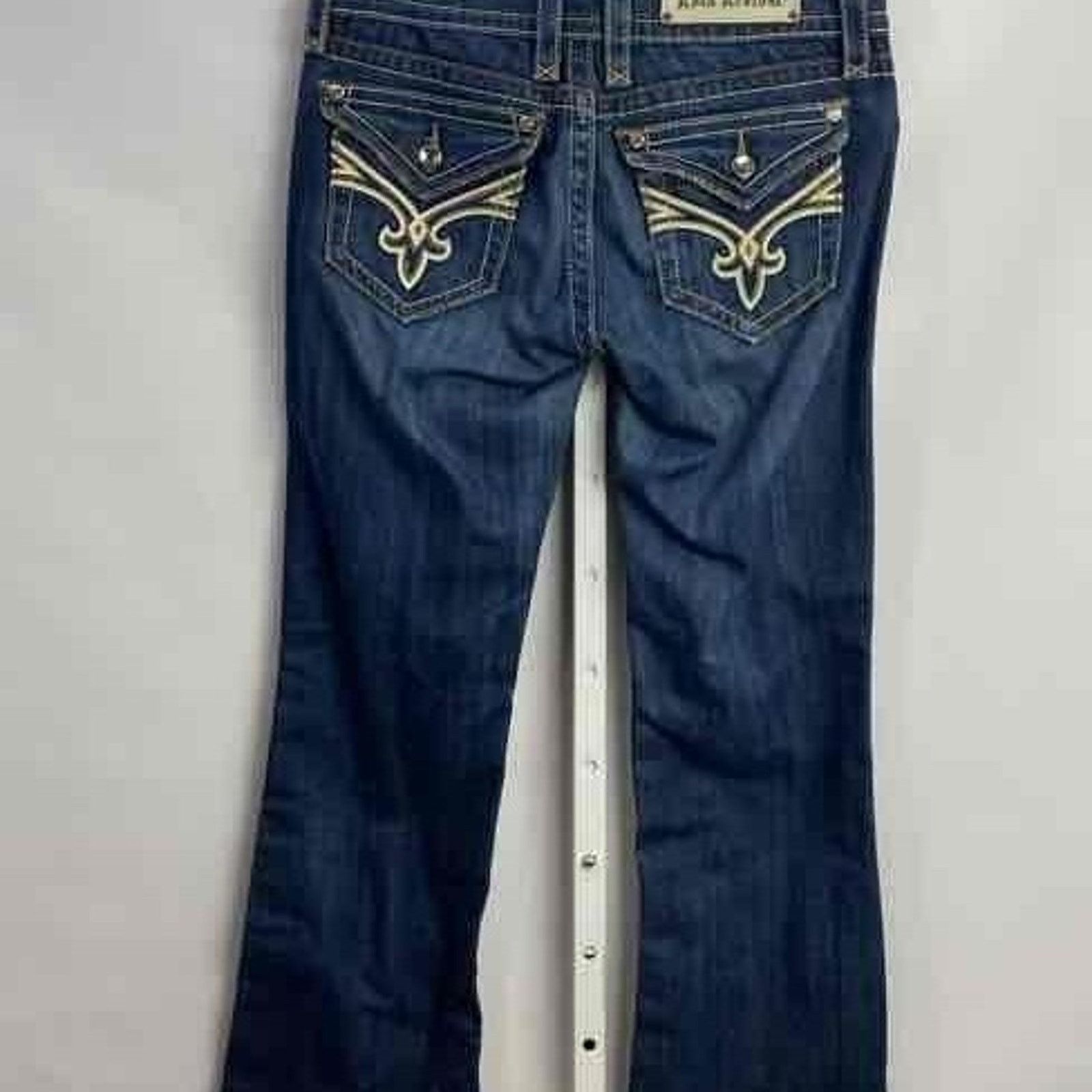 Rock Revival Rock Revival Jamie Weathered Blue Dark Bootcut Jeans - Sz 29 Size 29" - 1 Thumbnail