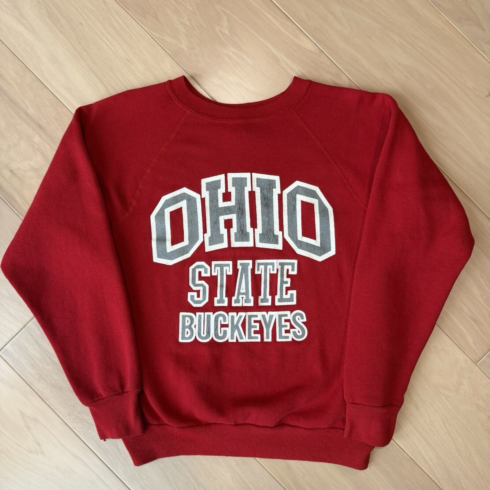 Vintage Vintage Ohio State Buckeyes Sweatshirt M Red 80s Fleece Size US M / EU 48-50 / 2 - 2 Thumbnail