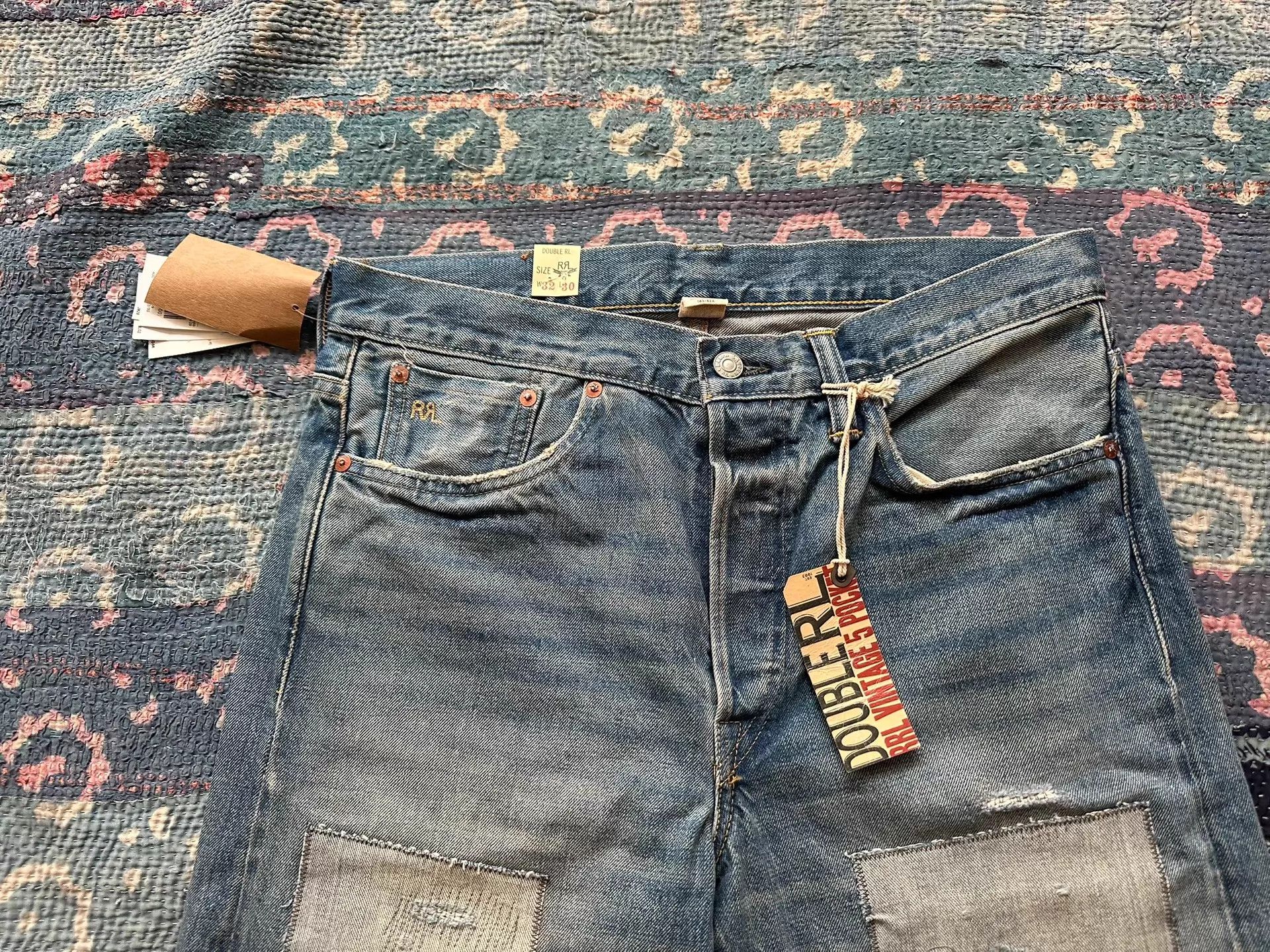 RRL Ralph Lauren RRL Patched Vintage Wash Jeans 32x30 Size US 32 / EU 48 - 2 Thumbnail