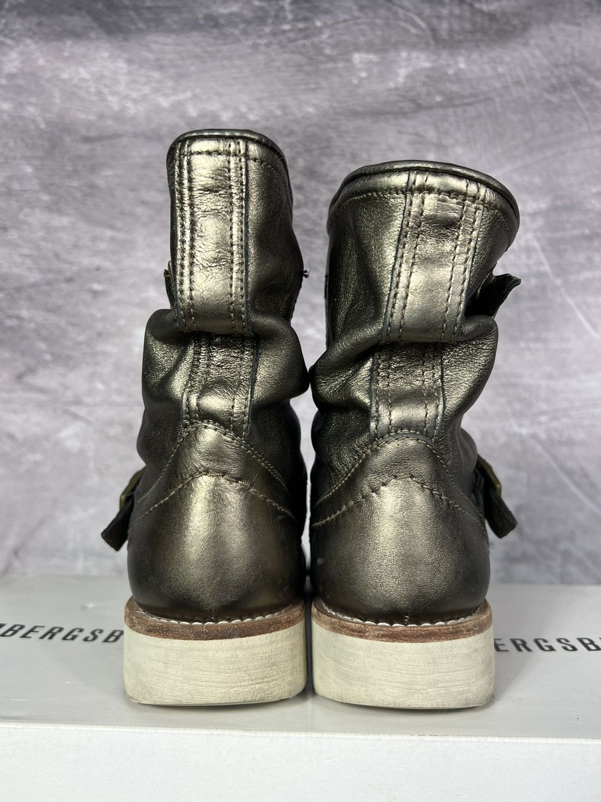 Dirk Bikkembergs Dirk Bikkembergs Archival Crumpled Gold Engineered Boots Size US 5 / EU 37 - 5 Thumbnail
