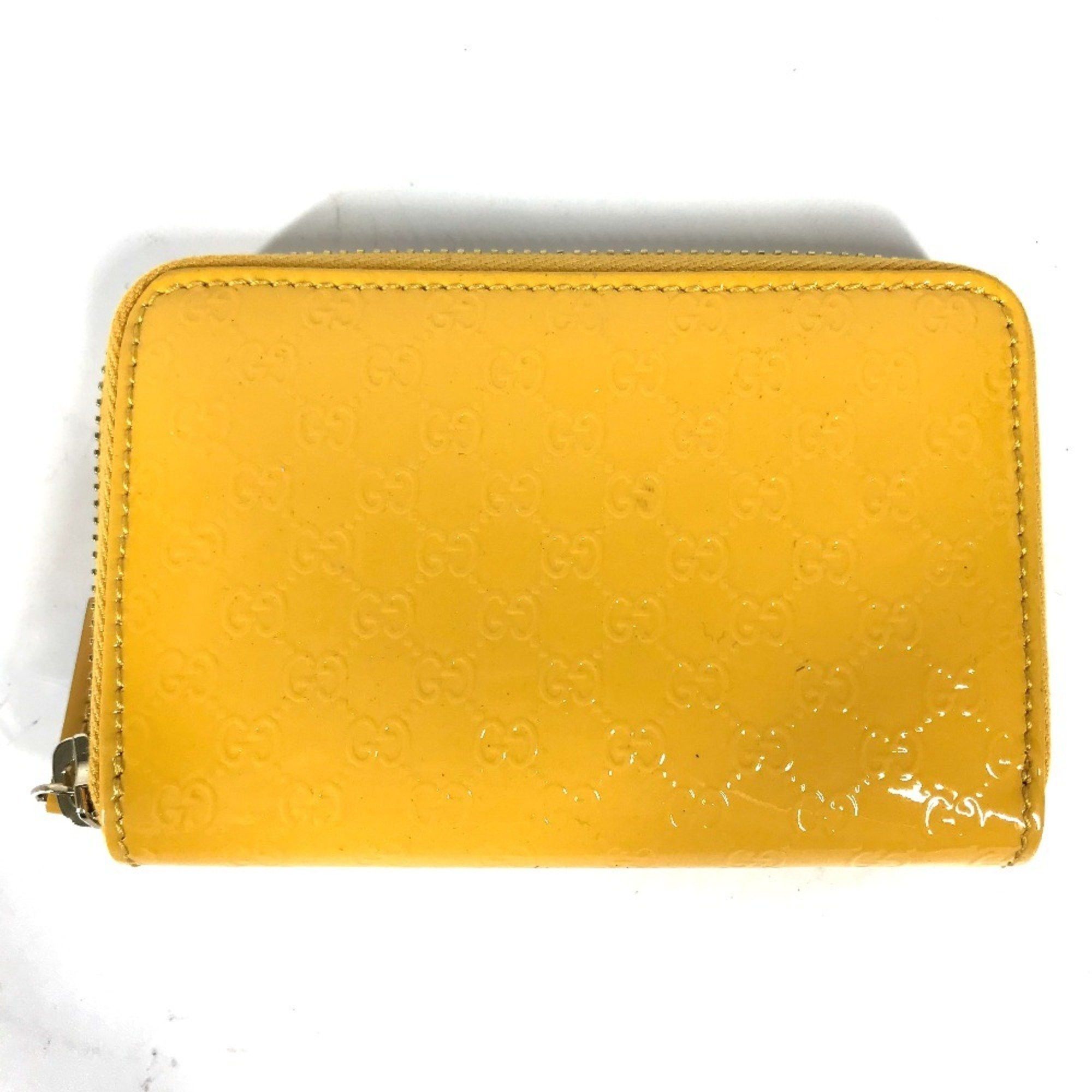 Gucci GUCCI 255452 Shima Line Micro Guccissima Wallet, Coin Purse, Compact Business Card Case, Wallet/Coin Enamel, Women's, Yellow Size ONE SIZE - 1 Thumbnail