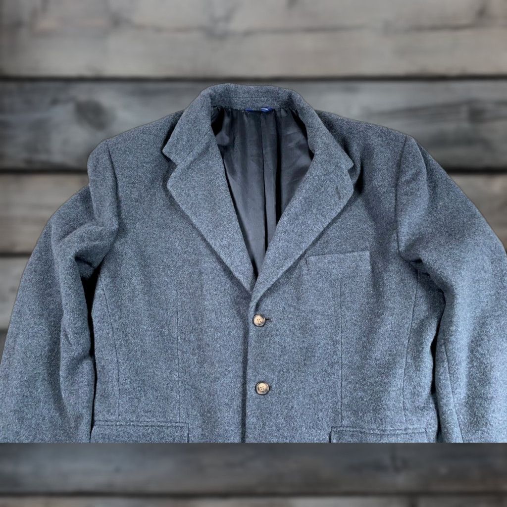 Gap GAP Blazer Jacket Three-Button Wool Dark Gray Men Large L Notch 2 Piece Classic Preppy Casual Vintage: No Size 42R - 1 Thumbnail