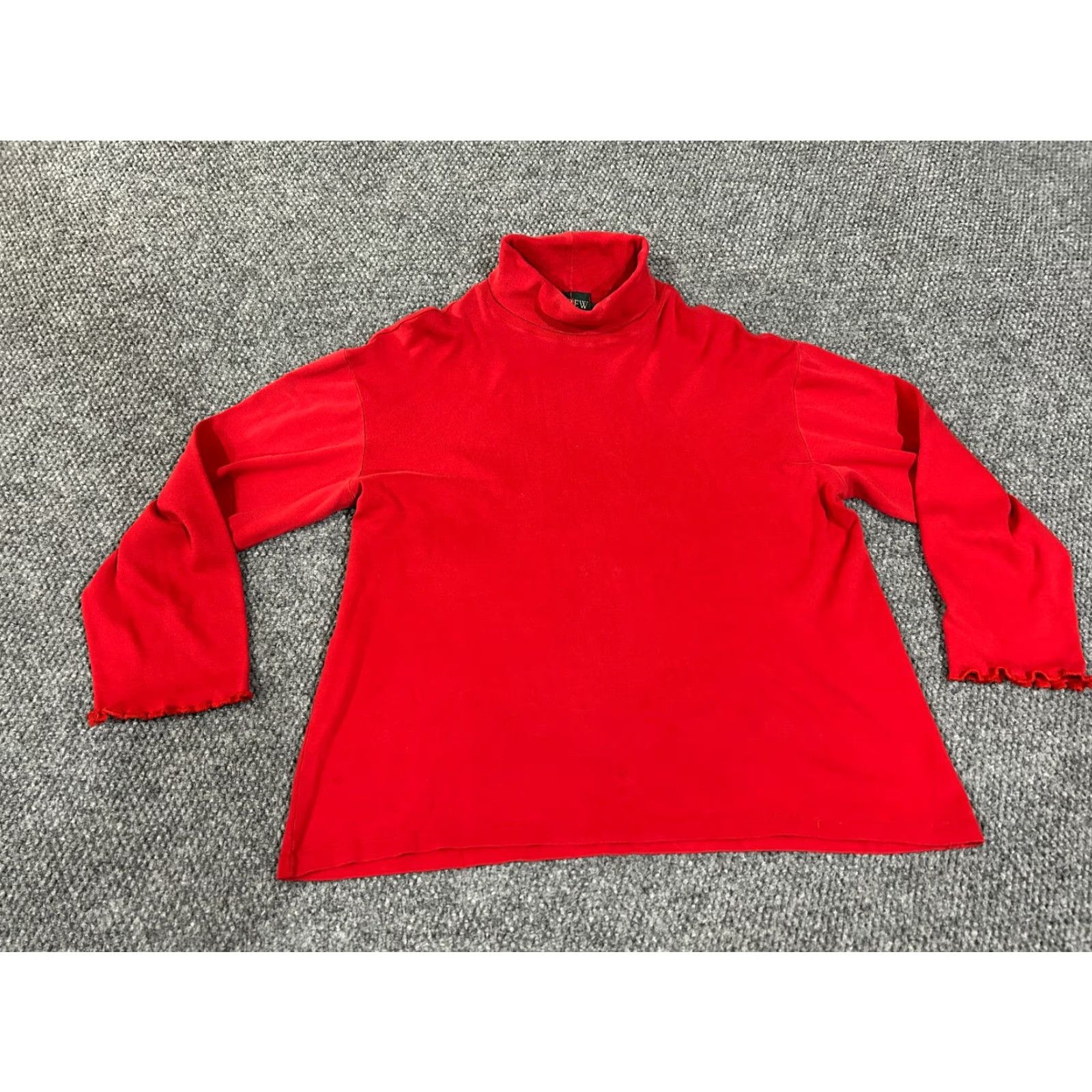 J.Crew VINTAGE J.CREW Oarsman Sweater Womens L Red Turtleneck Pullover Knit Stretch Bell Sleeve Casual Winter Fall Mens Womens Boys Girls Size L / US 10 / IT 46 - 2 Thumbnail