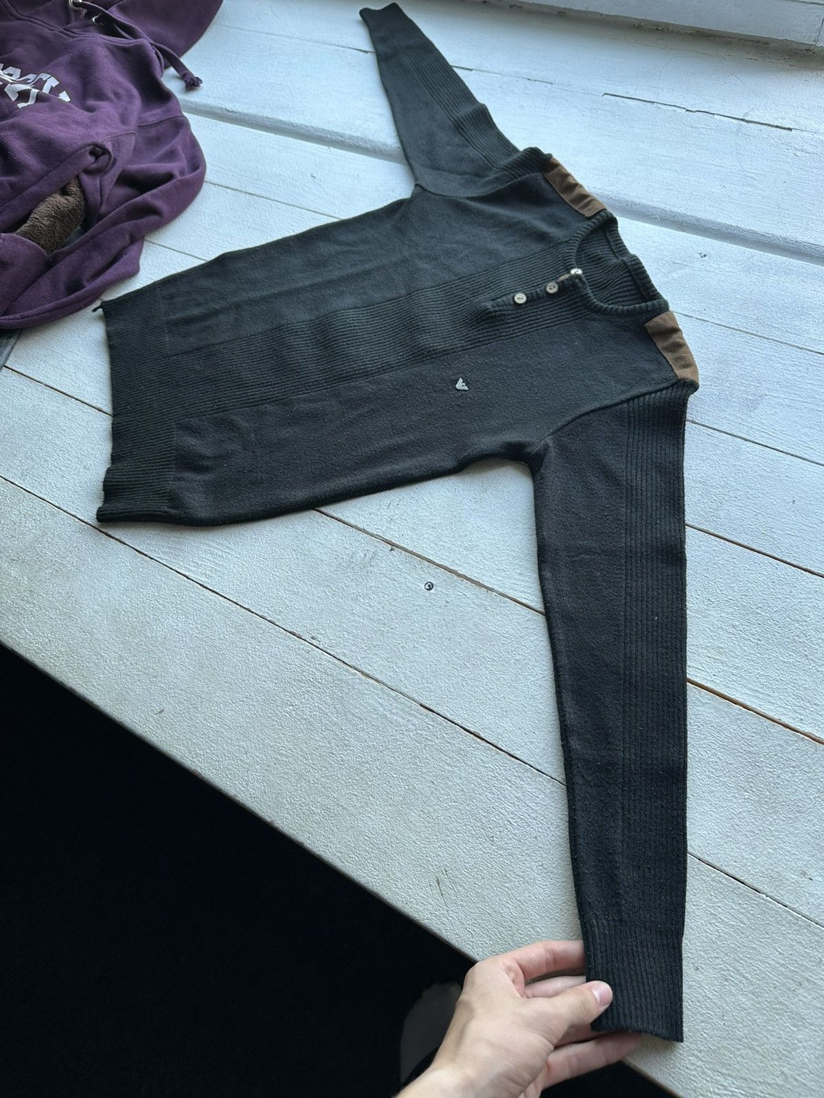 Armani 🚨EMPORIO ARMANI JEANS LONGSLEEVE SWEATER VNTG 90s Italy Size US XS / EU 42 / 0 - 2 Thumbnail
