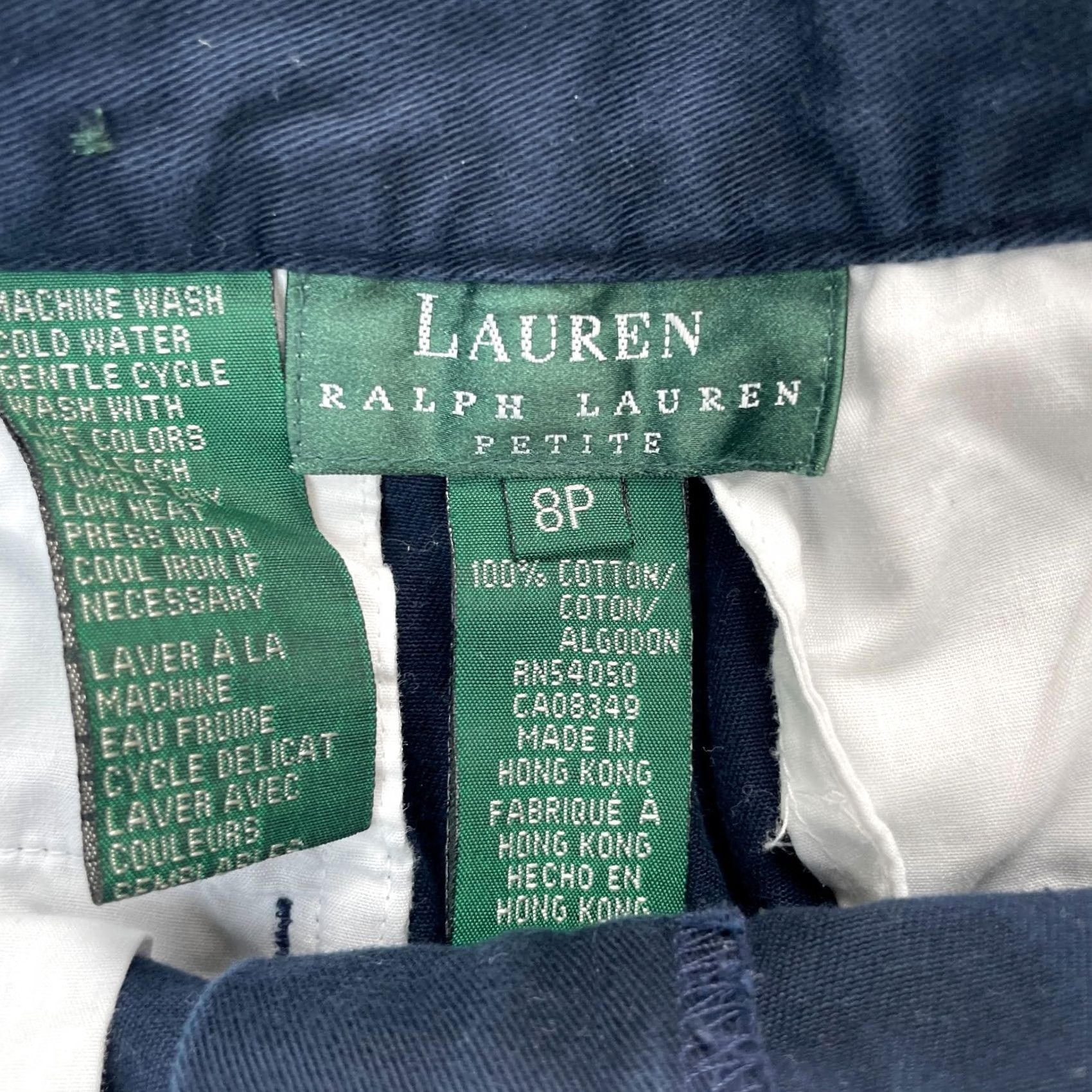 Ralph Lauren VINTAGE Lauren Ralph Lauren Pants Womens 8 Petite Blue Chino Cotton Tapered Leg Size 30" / US 8 / IT 44 - 3 Thumbnail