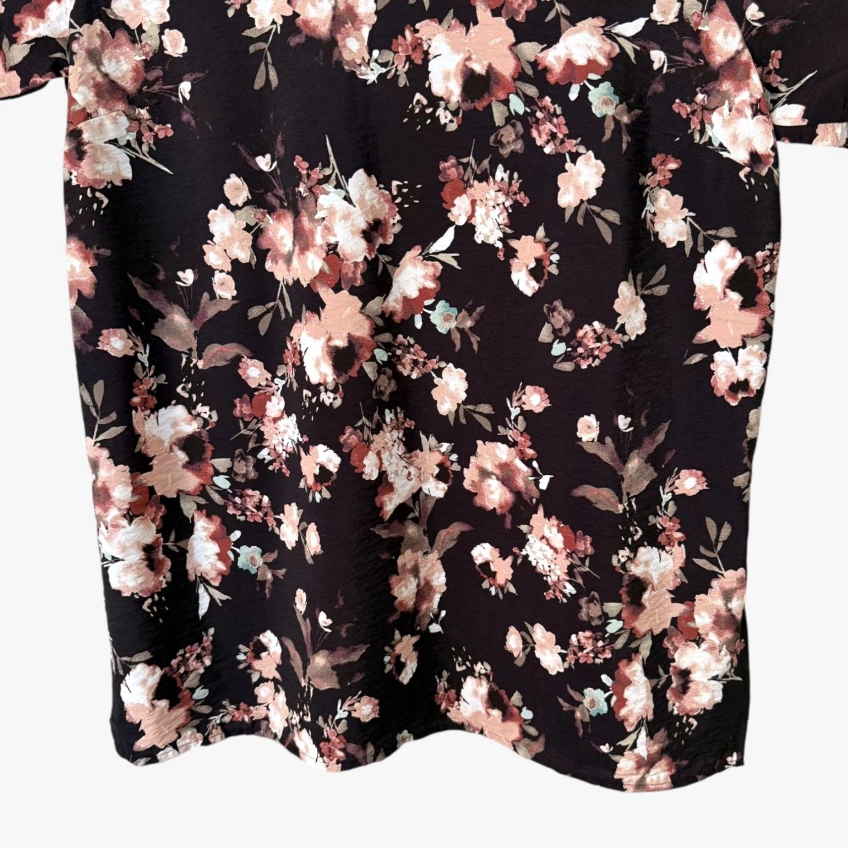 J. Jill VINTAGE J.Jill Floral Print Blouse Black Women's Medium 3/4 Sleeve V-Neck Tunic Size M / US 6-8 / IT 42-44 - 6 Thumbnail