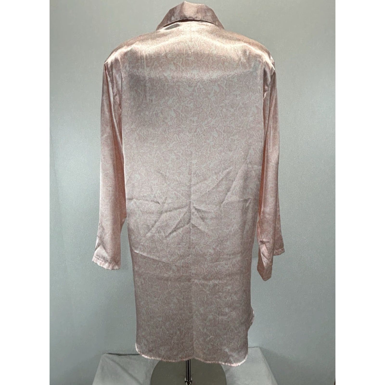 Vintage VINTAGE Cacique Satin Sleepshirt Women's Large Floral Nightgown 90s Pink White Nightwear Size L / US 10 / IT 46 - 3 Thumbnail